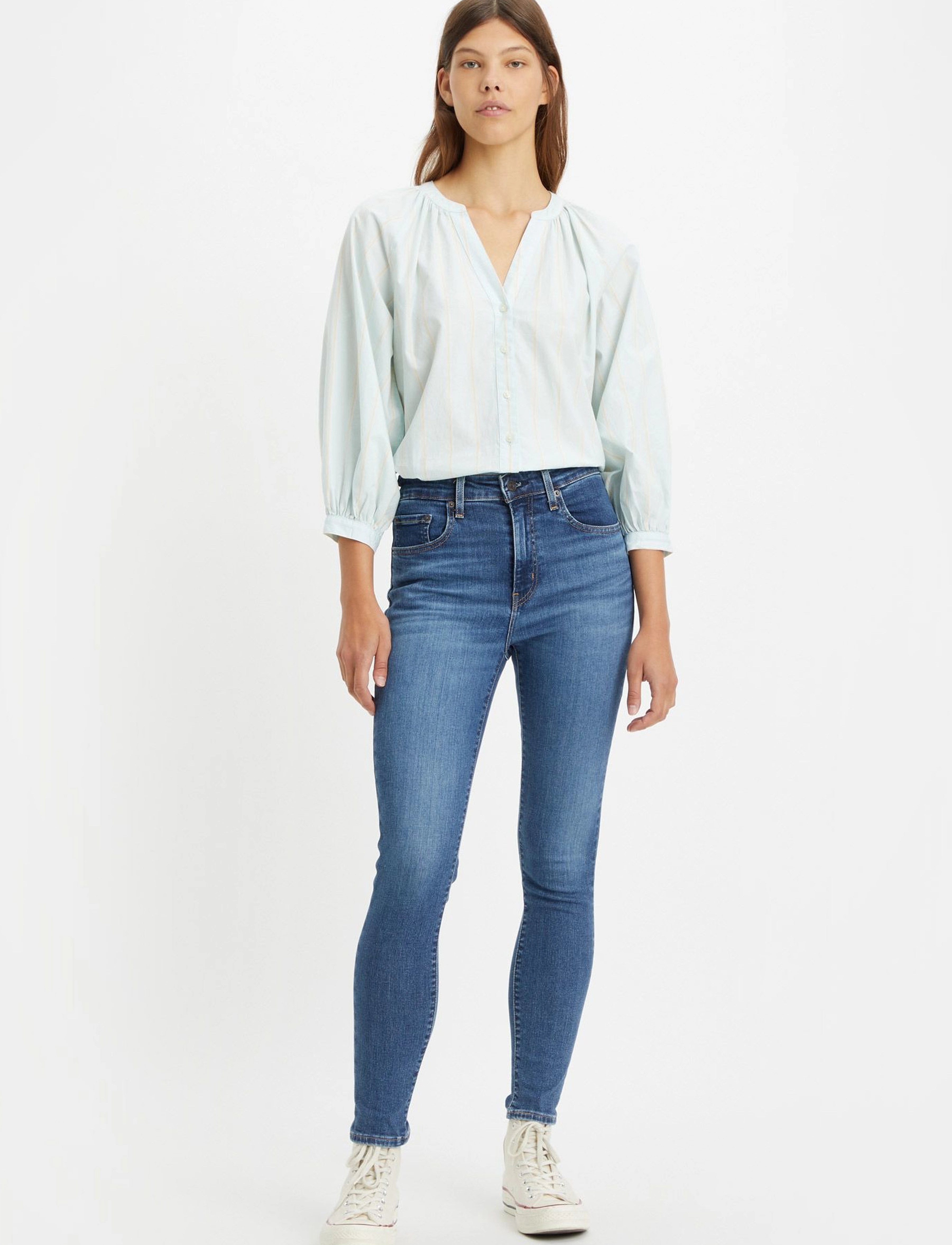 Levi's® - 721 HIGH RISE SKINNY BLUE WAVE - jeans skinny - med indigo - worn in - 3