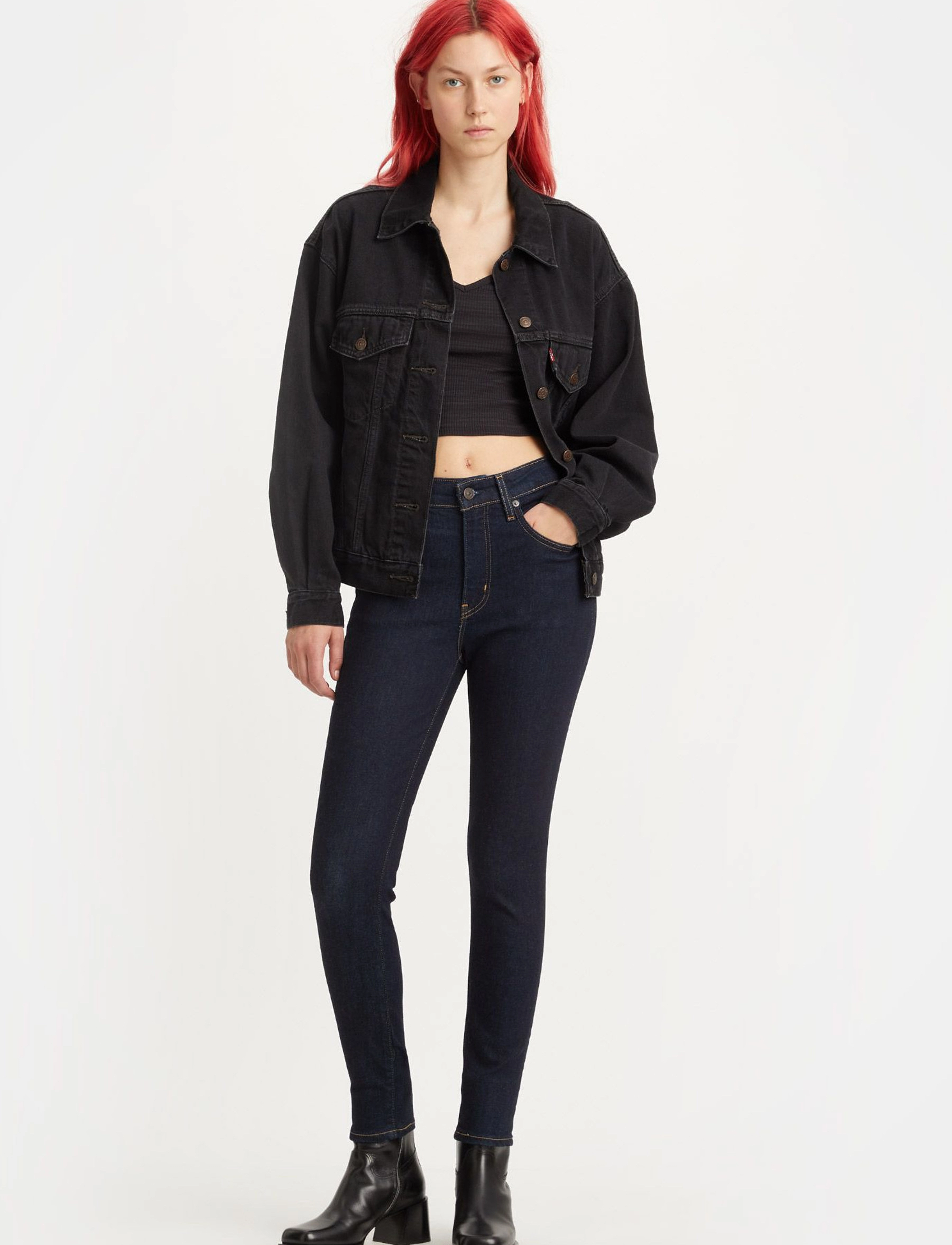 Levi's® - 721 HIGH RISE SKINNY BLUE WAVE - jeans skinny - dark indigo - flat finish - 3