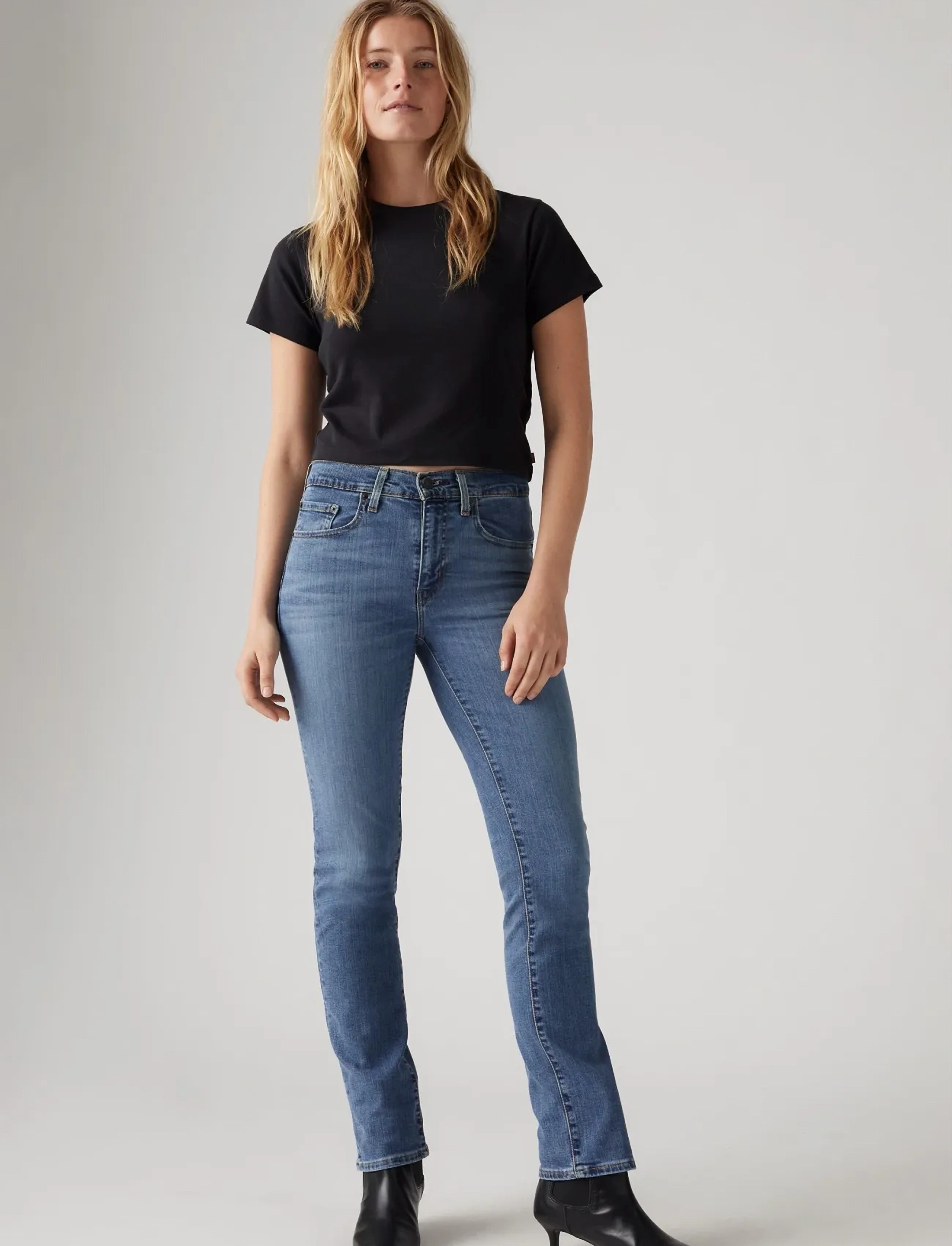 Levi's® 724 HIGH RISE STRAIGHT BLUE WA - Tøj - MED INDIGO - WORN IN / blue