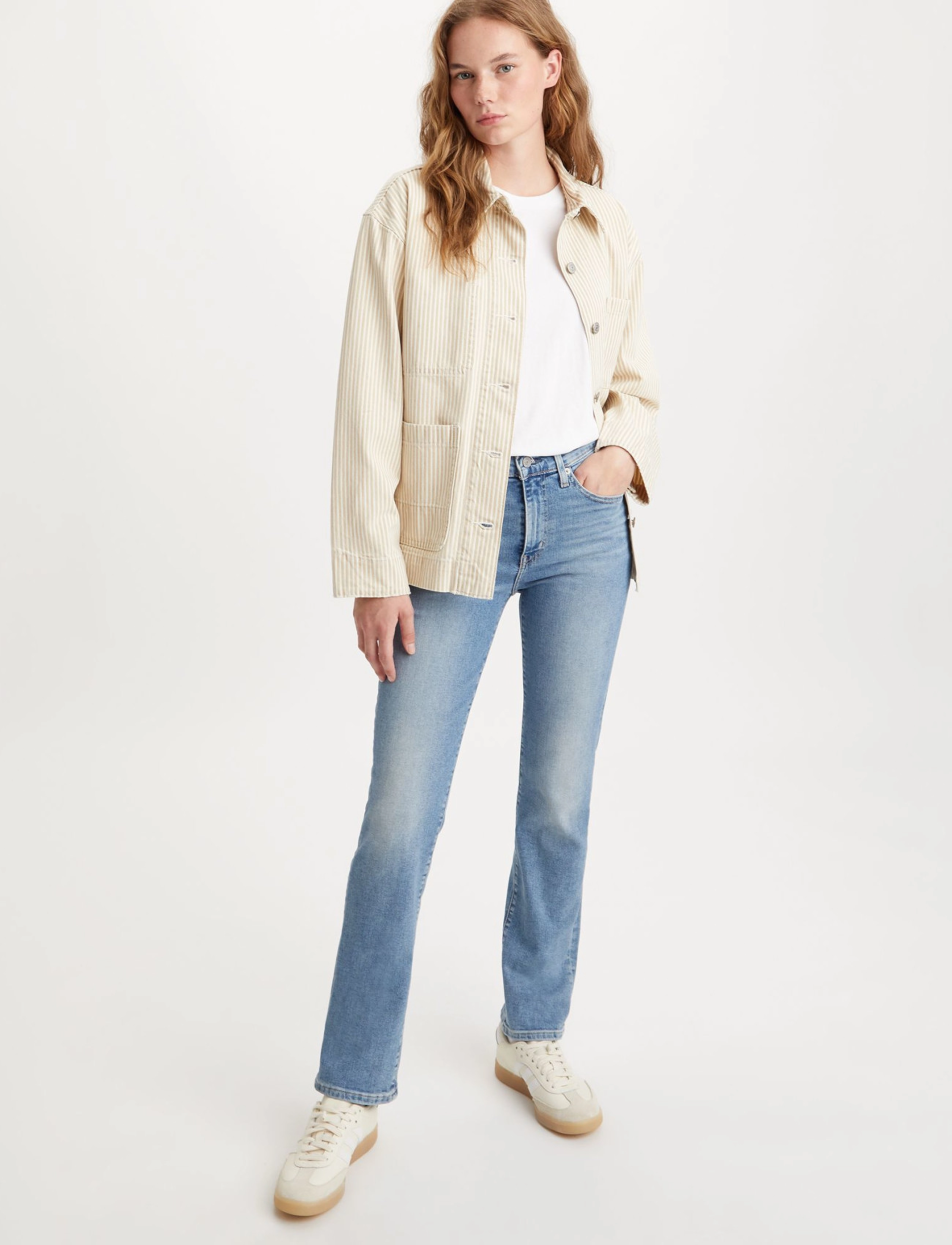 Levi's® 724 HIGH RISE STRAIGHT BLUE WA - Clothing - LIGHT INDIGO - WORN IN / blue