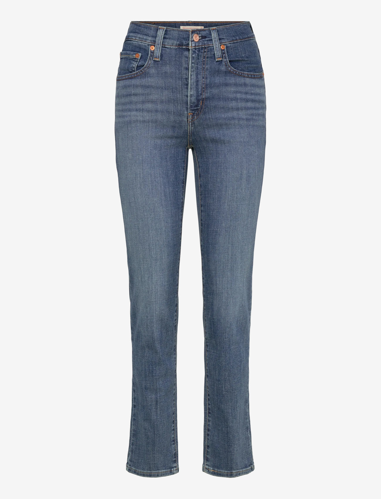 Levi's® - 724 HIGH RISE STRAIGHT WAY WAY - slim jeans - med indigo - worn in - 1