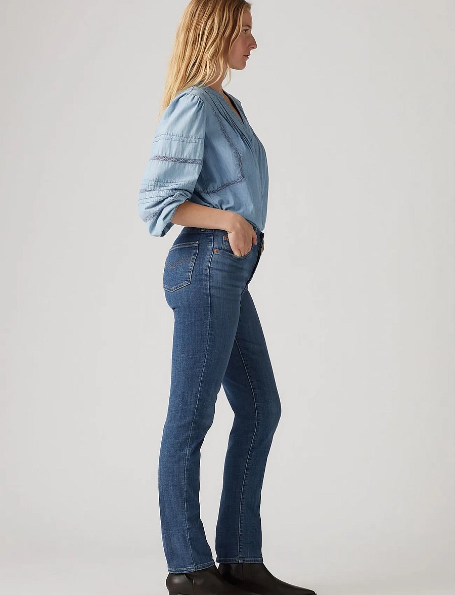 Levi's® - 724 HIGH RISE STRAIGHT WAY WAY - slim fit džinsi - med indigo - worn in - 3