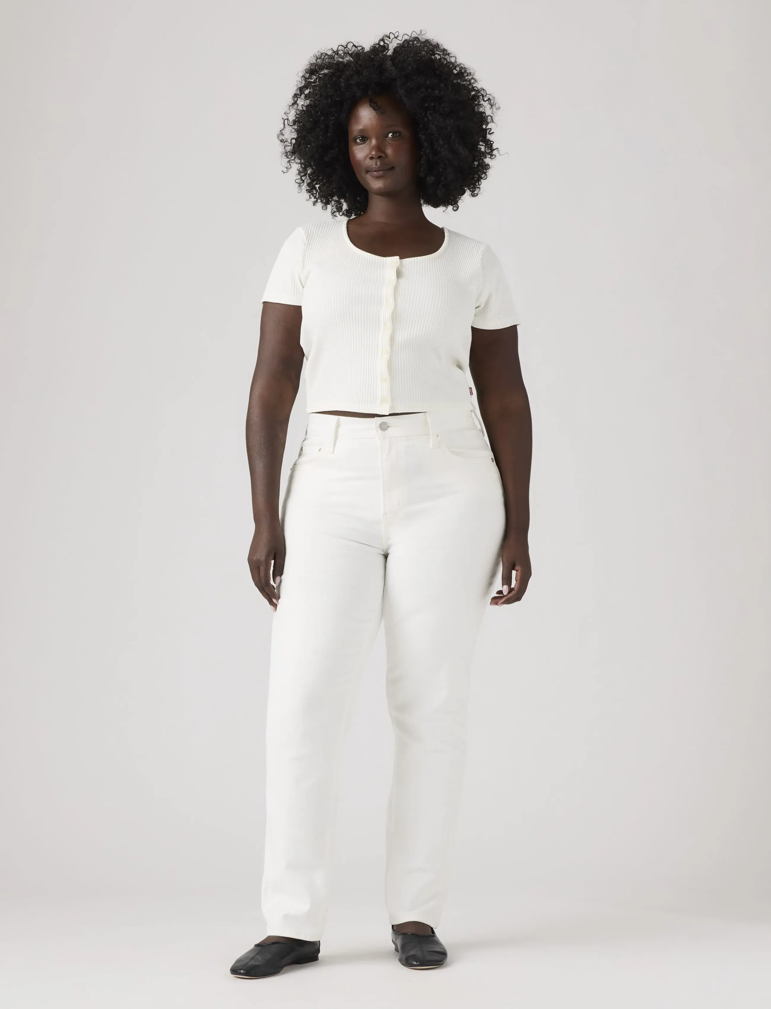 Levi's® 724 HIGH RISE STRAIGHT CLOUD D - Transitional Layering - NEUTRALS / white