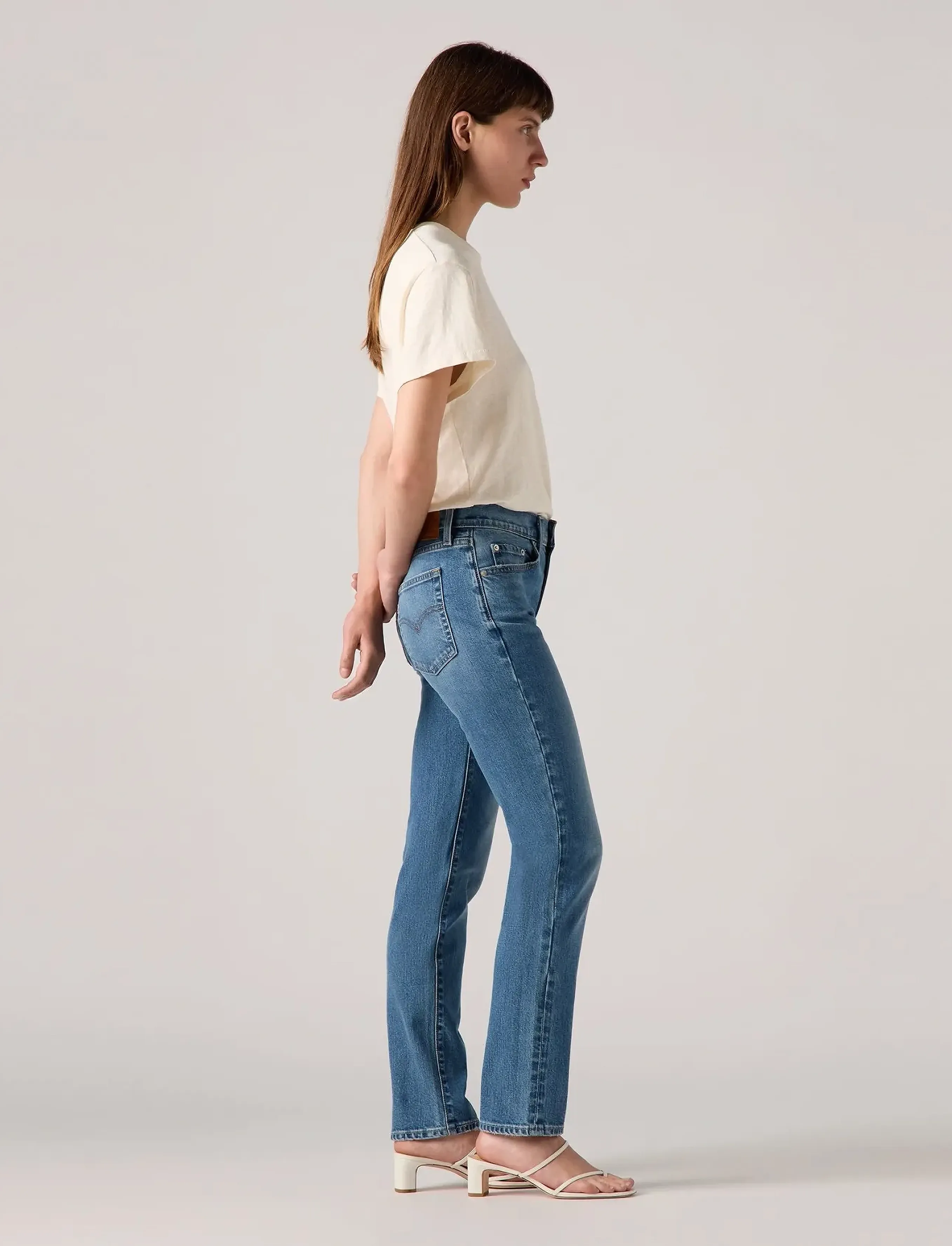 Levi's® - 724 HIGH RISE STRAIGHT KICK ST - sirge säärega teksad - med indigo - worn in - 3