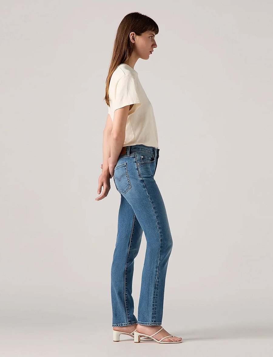 Levi's® - 724 HIGH RISE STRAIGHT KICK ST - raka jeans - med indigo - worn in - 3
