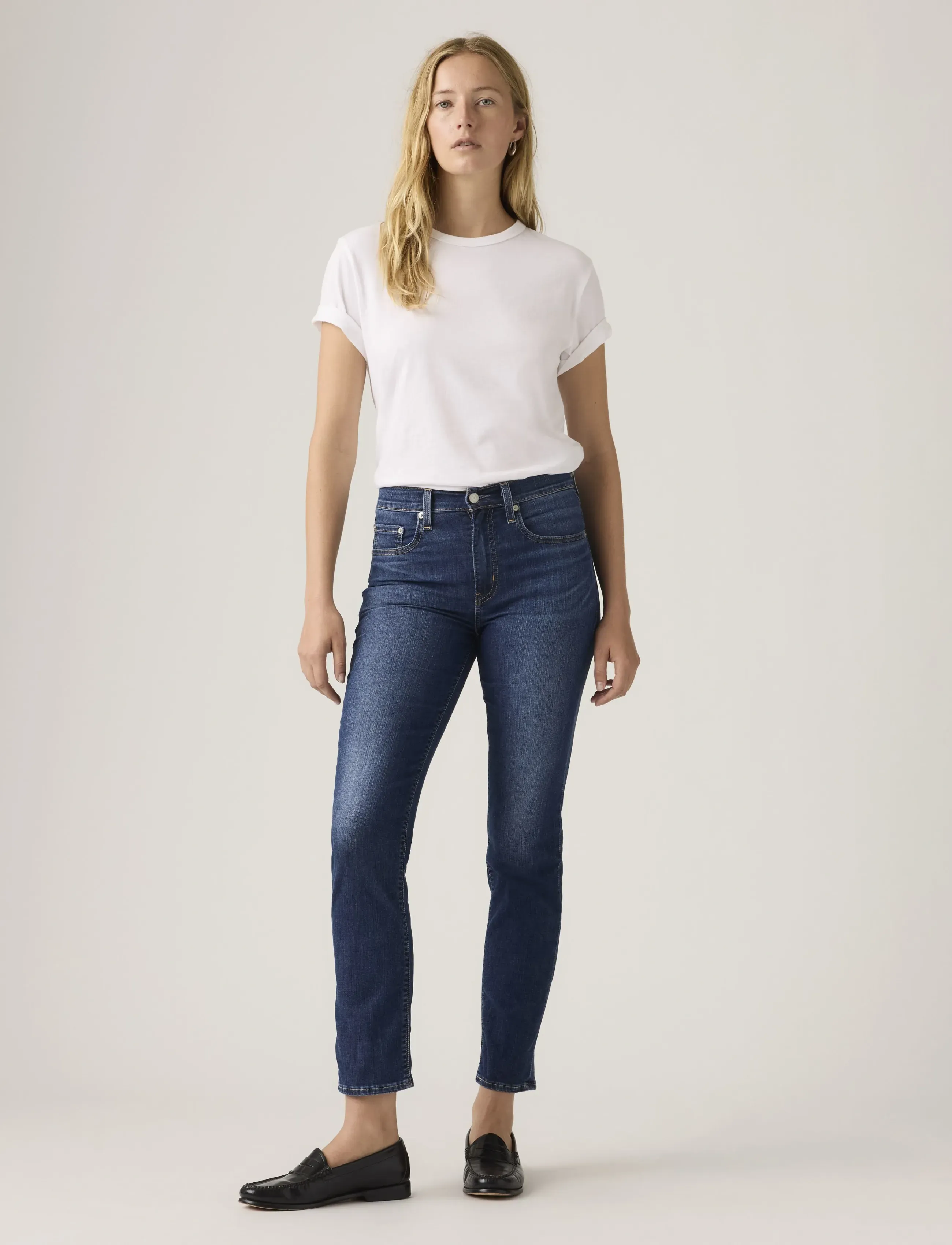 Levi's® 724 HIGH RISE STRAIGHT WHAT EL - Kläder - DARK INDIGO - WORN IN / blue