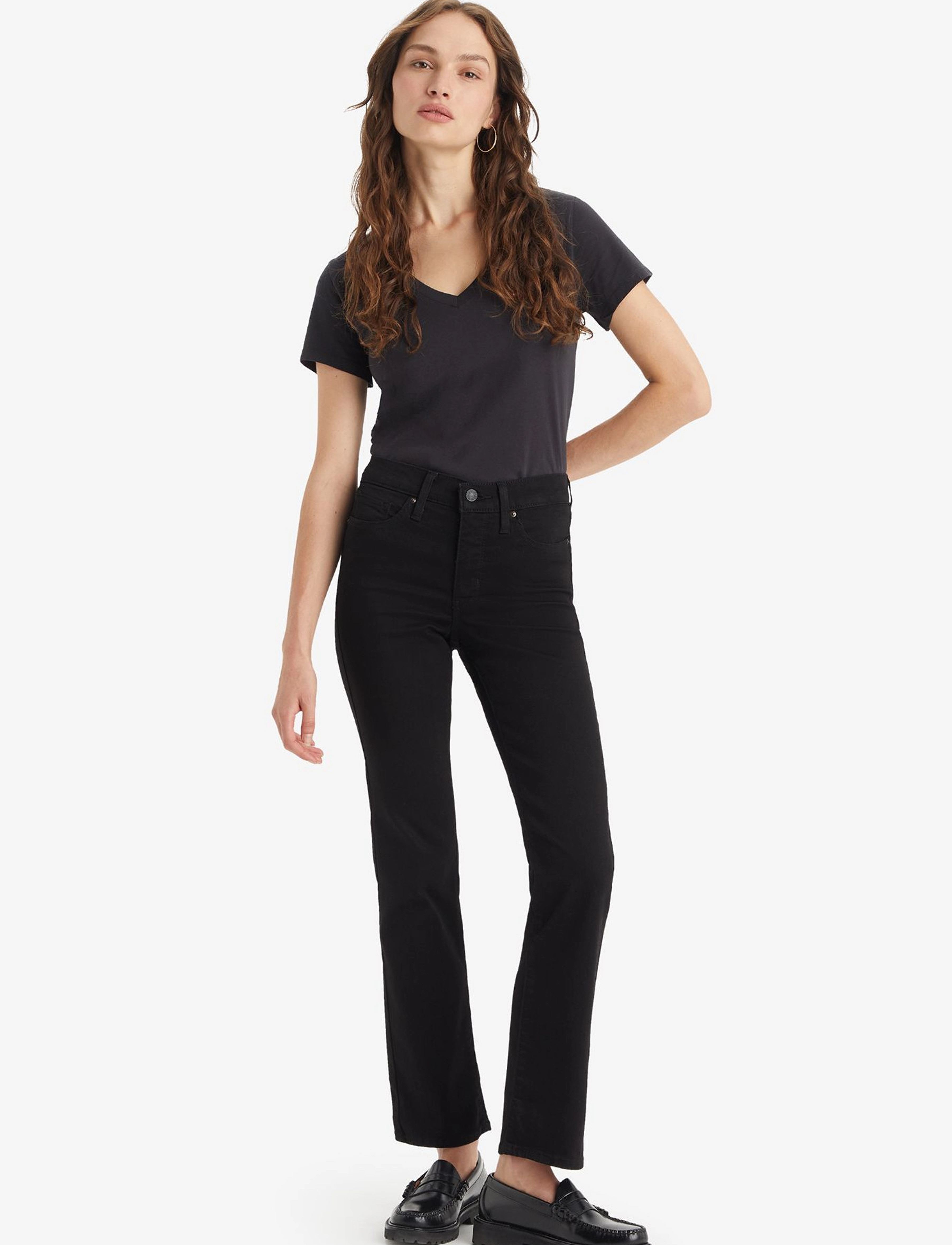 Levi's® - 314 SHAPING STRAIGHT SOFT BLAC - raka jeans - blacks - 0