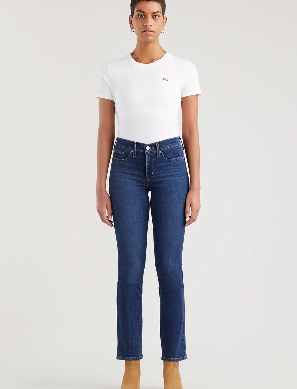 Levi's shaping straight top jeans