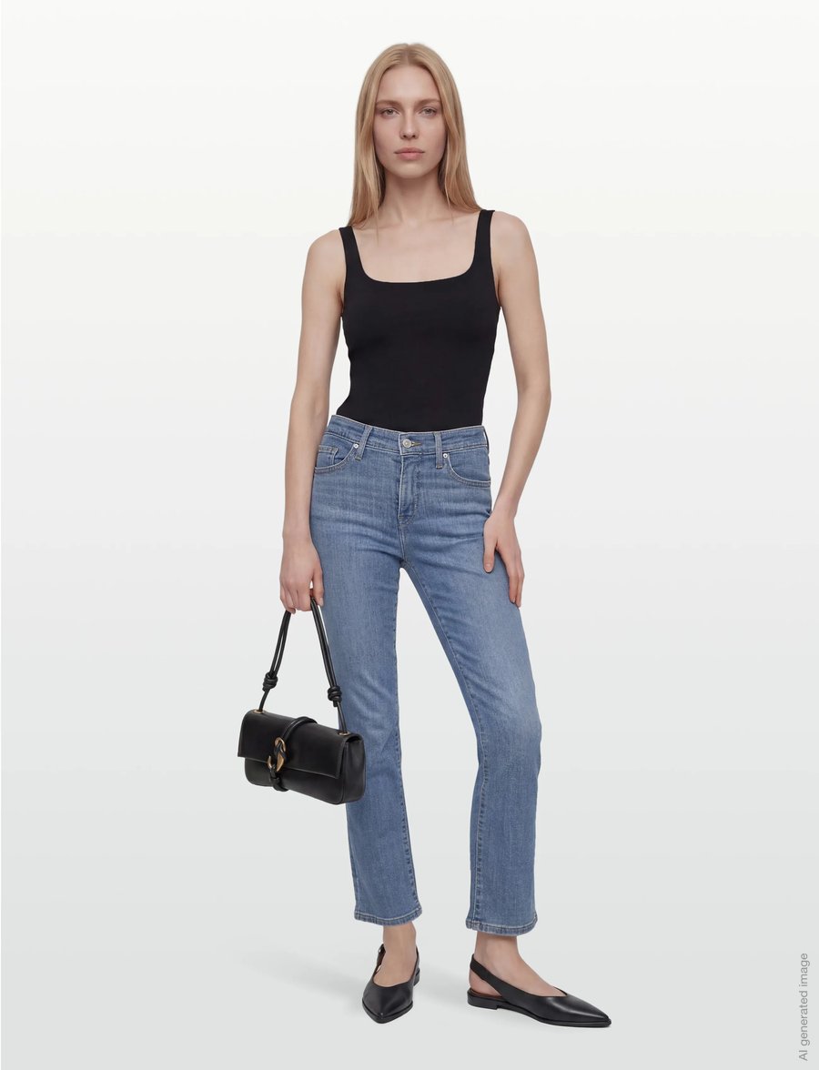 Levi's® - 314 SHAPING STRAIGHT LAPIS BAR - straight jeans - light indigo - worn in - 0