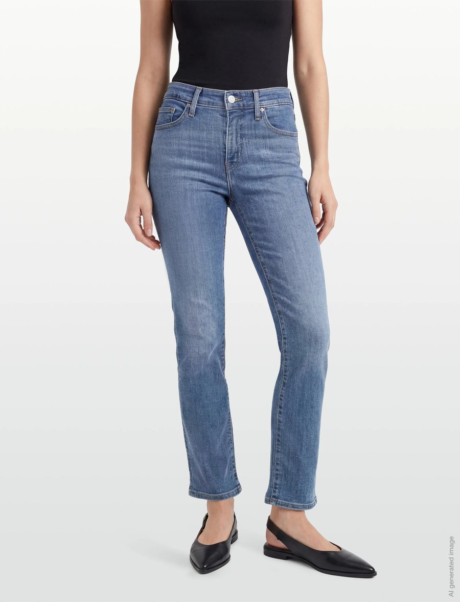 Levi's® - 314 SHAPING STRAIGHT LAPIS BAR - straight jeans - light indigo - worn in - 3