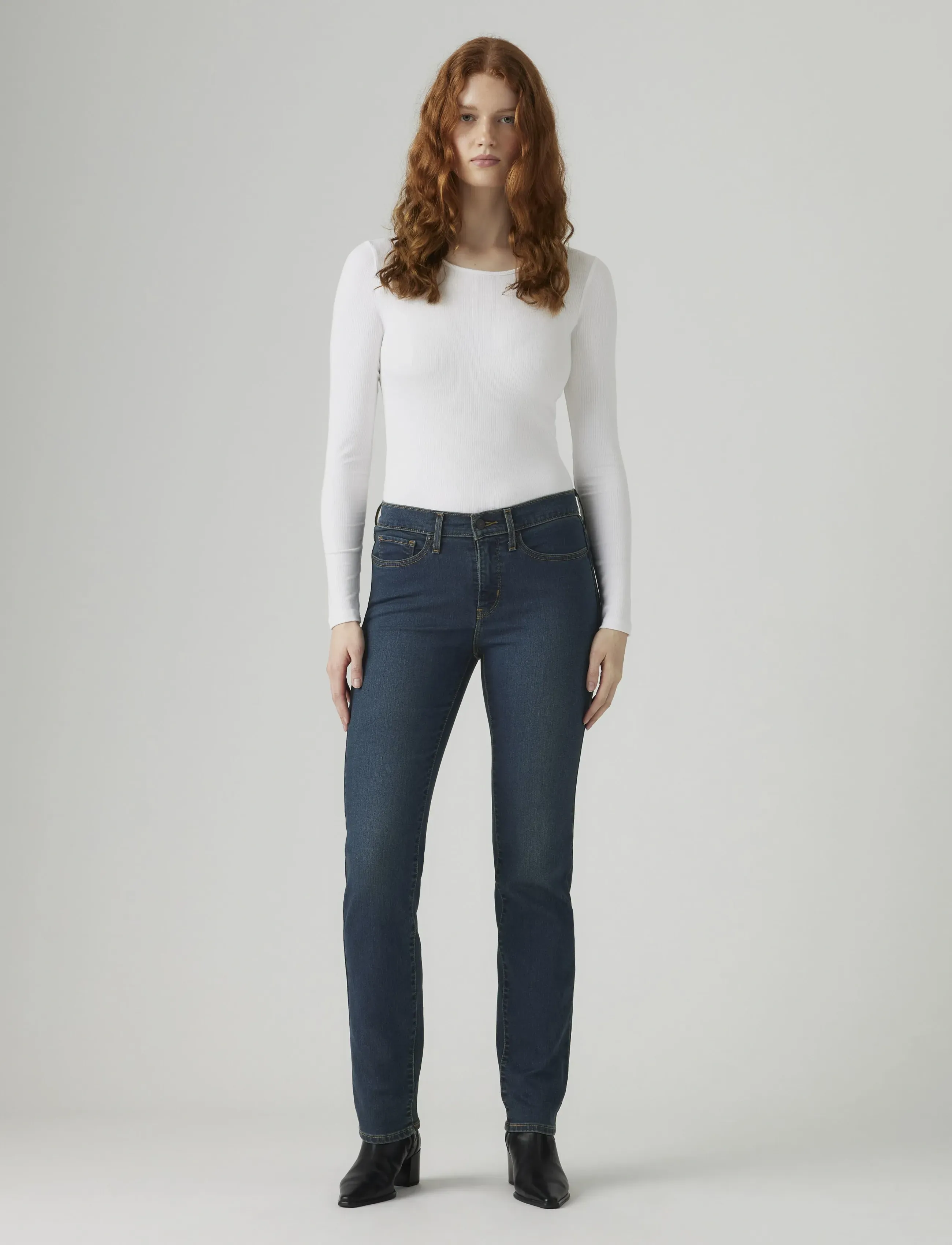 Levi's 314 Shaping Straight Eternal I, Kvinder, Shaping Lige Jeans, Blå, Str: 27 x 34