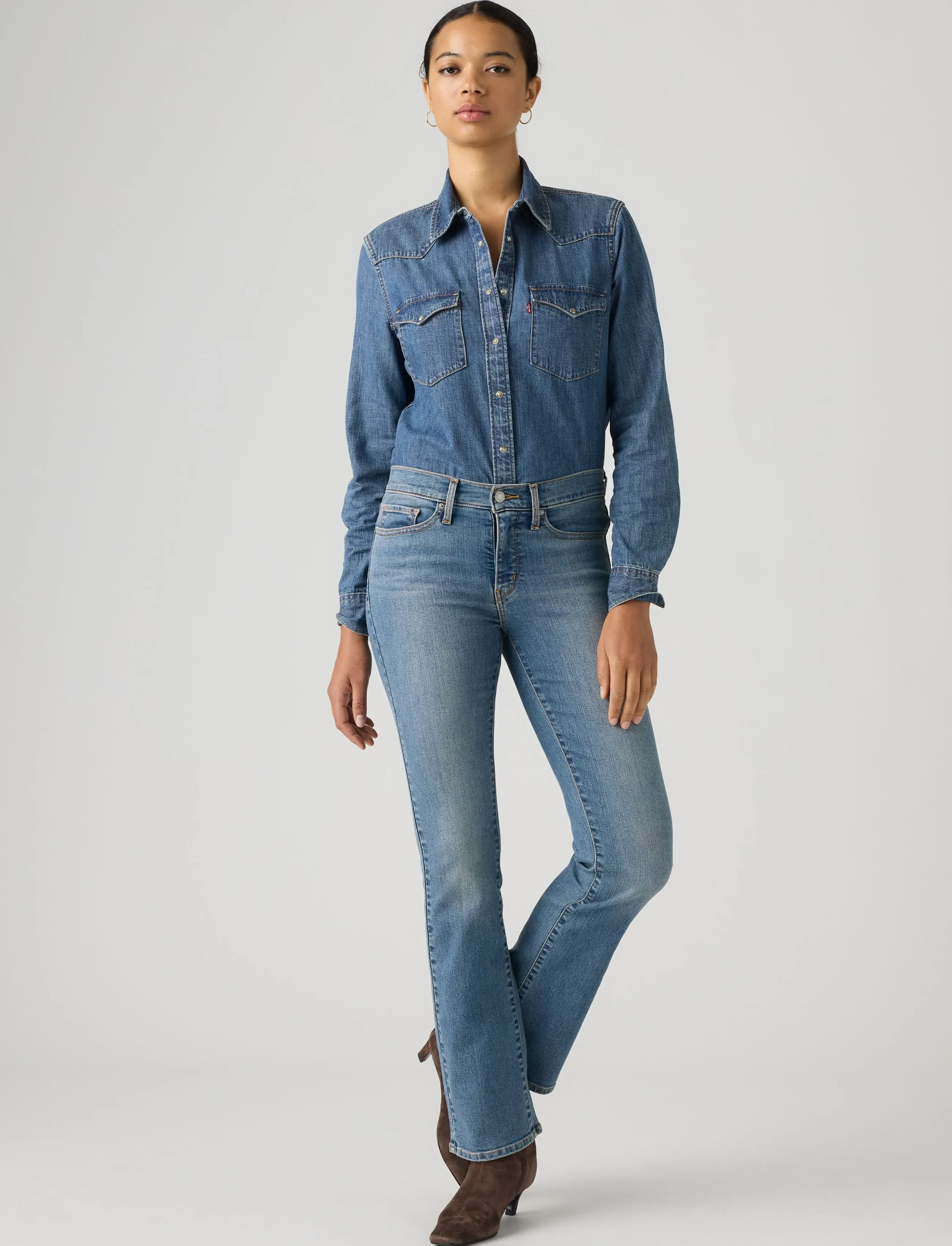 Levi's® 315 SHAPING BOOT CAMP DENIM - Denimkläder - MED INDIGO - WORN IN / blue