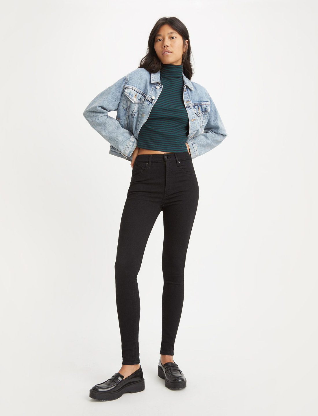 Levi black top super skinny jeans