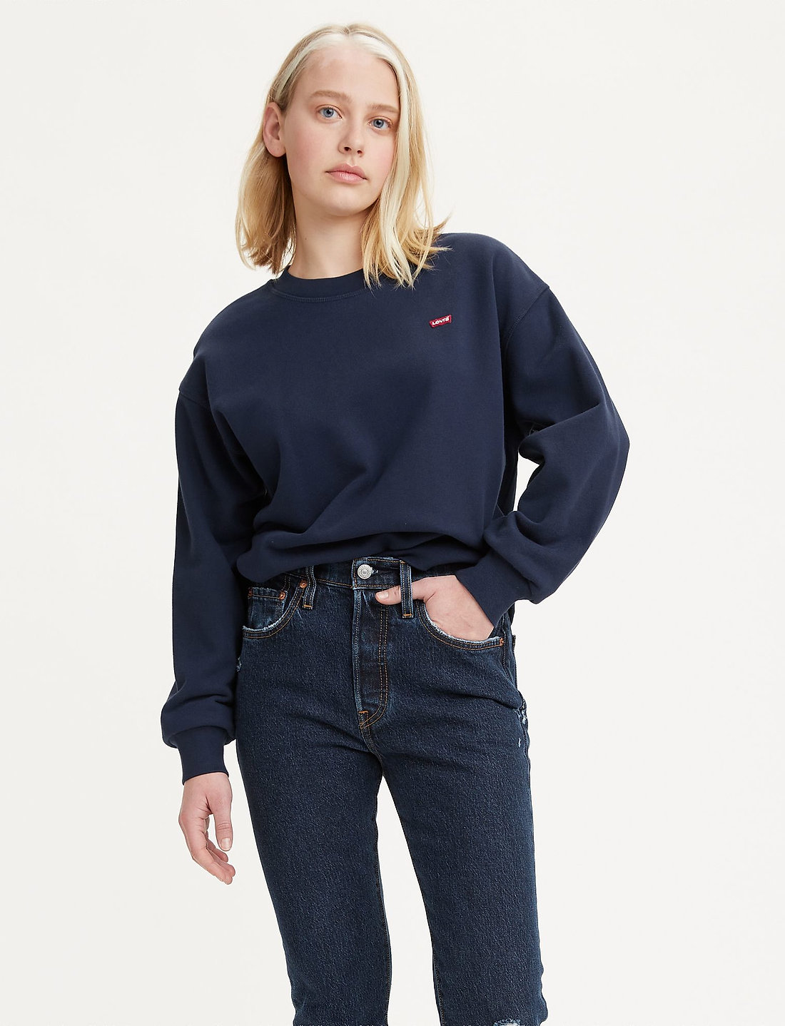 LEVI S Women Standard Crew Peacoat shop at Booztlet