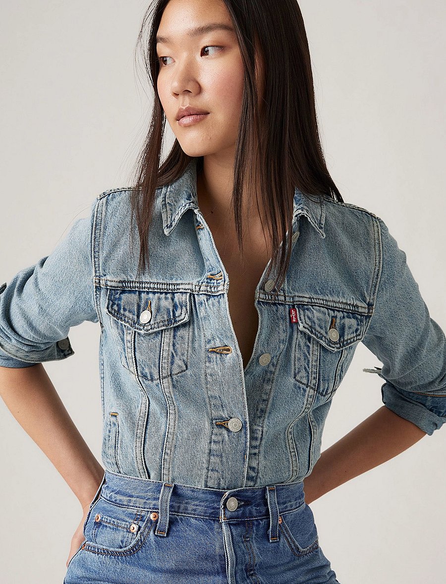 Levi's® - ORIGINAL TRUCKER ALL MINE - teksatagid - med indigo - worn in - 0