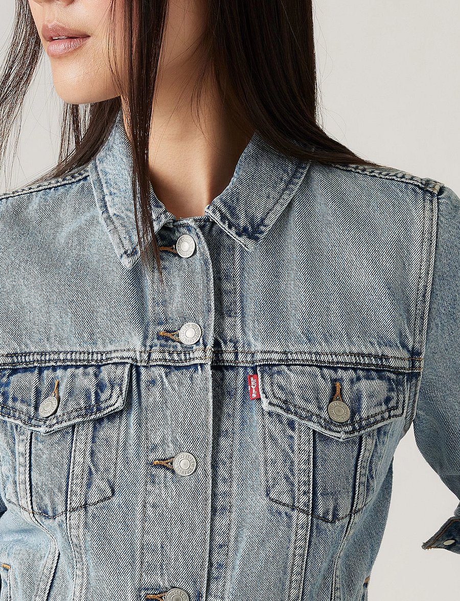 Levi's® - ORIGINAL TRUCKER ALL MINE - teksatagid - med indigo - worn in - 5