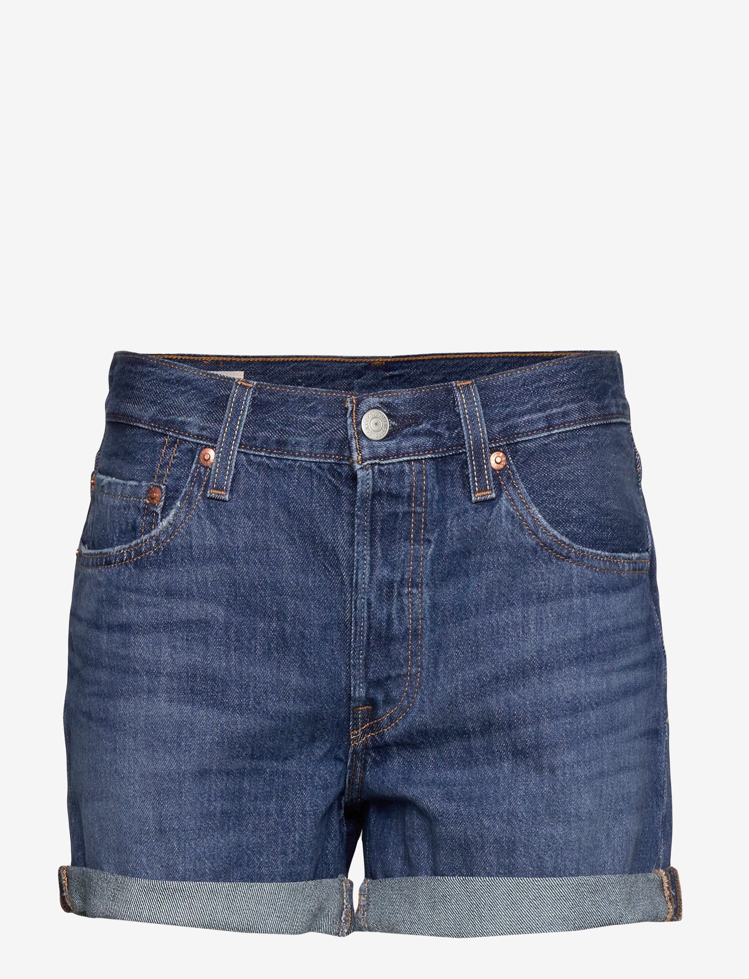 LEVI´S Women - 501 SHORT LONG SANSOME DRIFTER - med indigo - worn in - 0