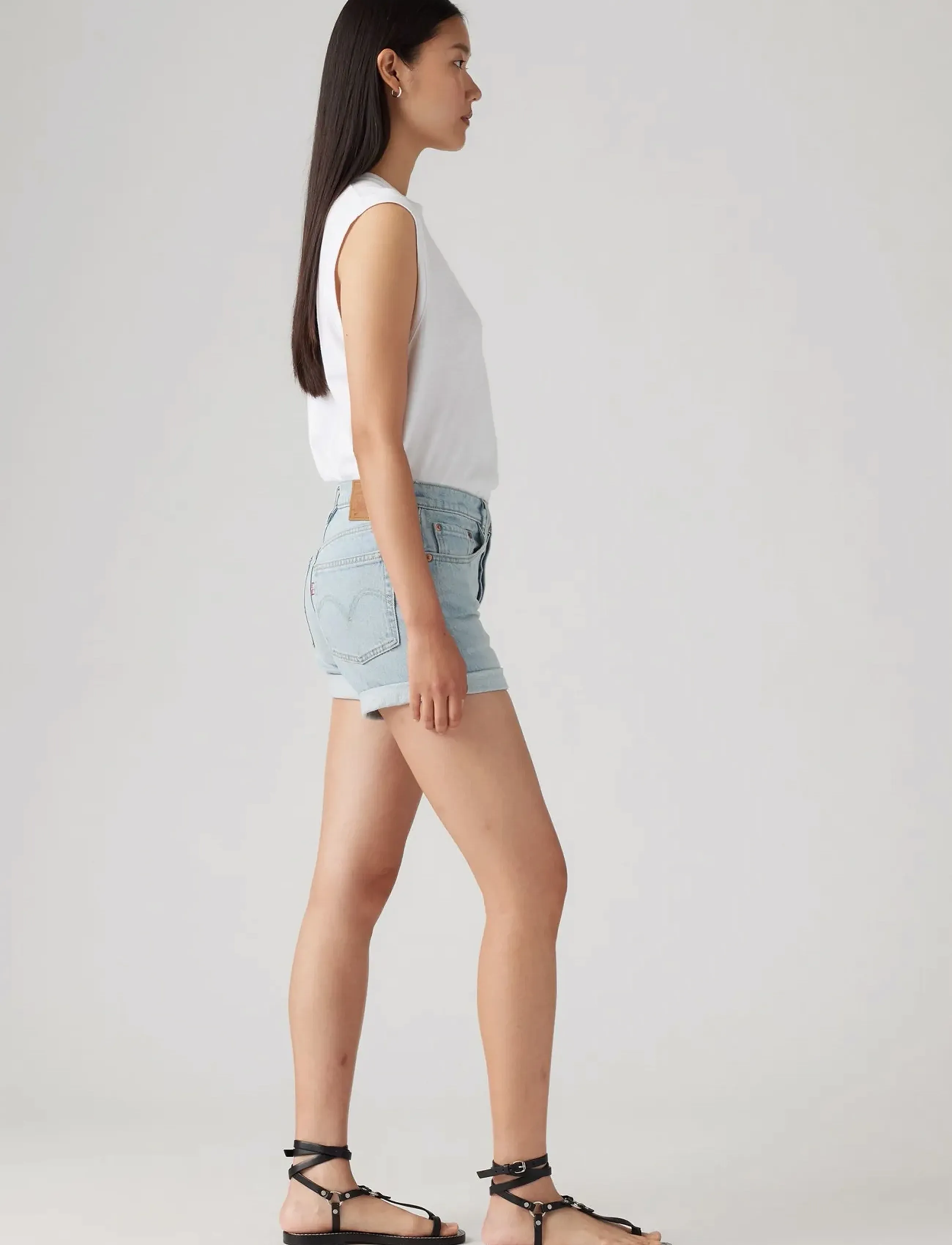 Levi's® - 501 ROLLED SHORT CHAMELEON COP - light indigo - worn in - 3