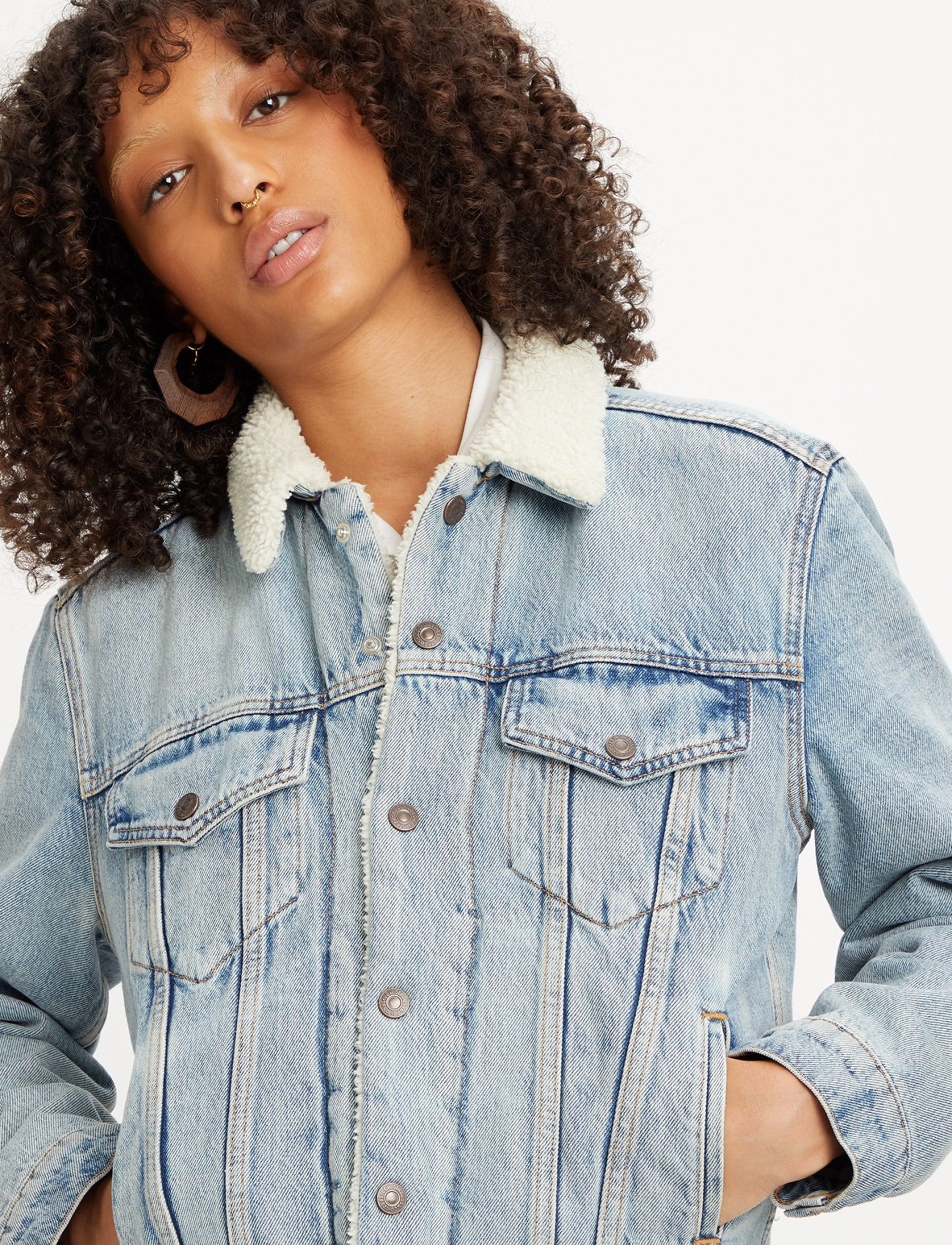 Levi's® - EXBF SHERPA TRUCKER STRANGERWA - light indigo - worn in - 4