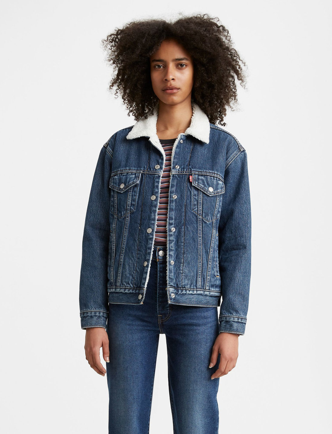 Levi's womens 2025 denim sherpa jacket