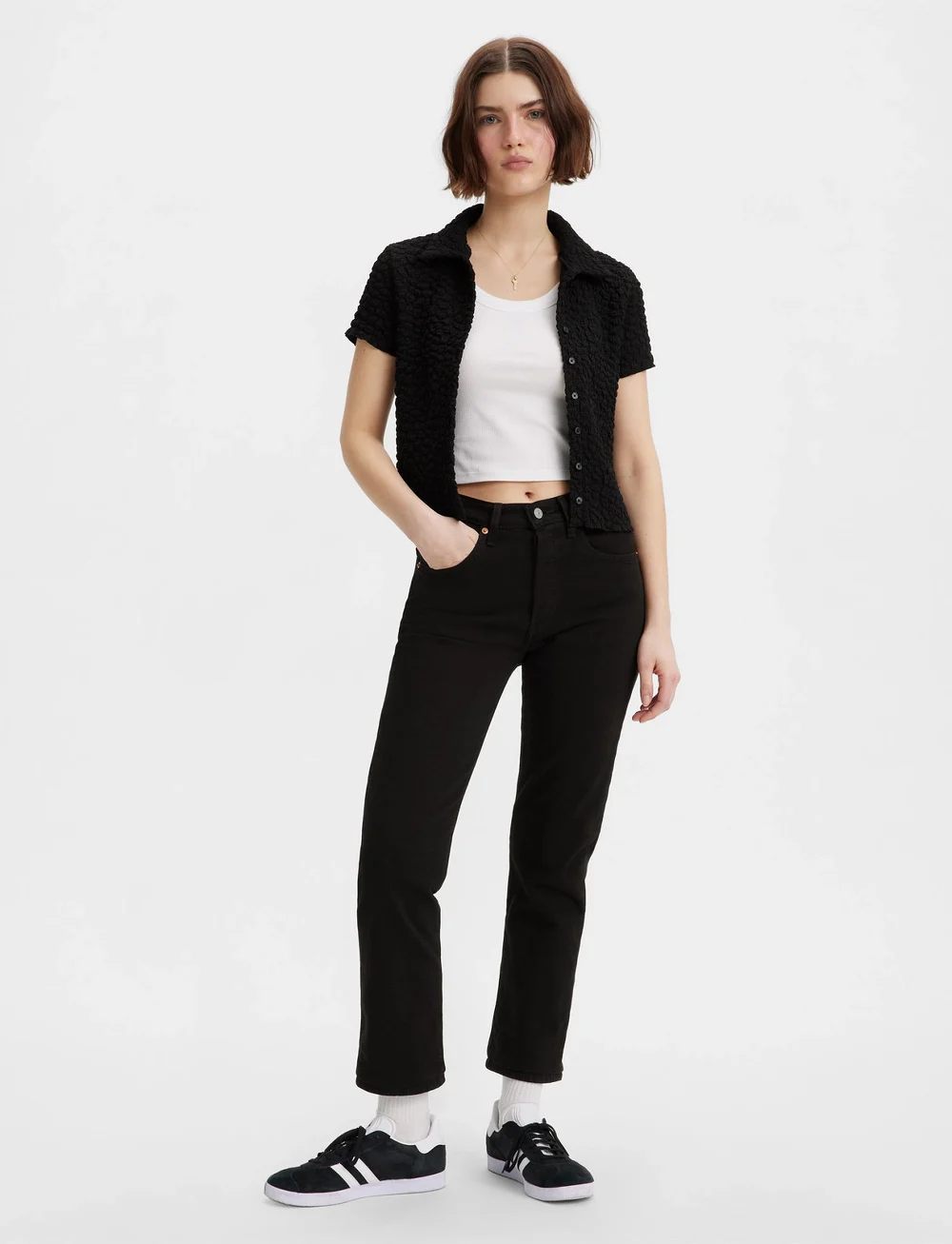 Levi's® - 501 CROP BLACK SPROUT - straight jeans - blacks - 3