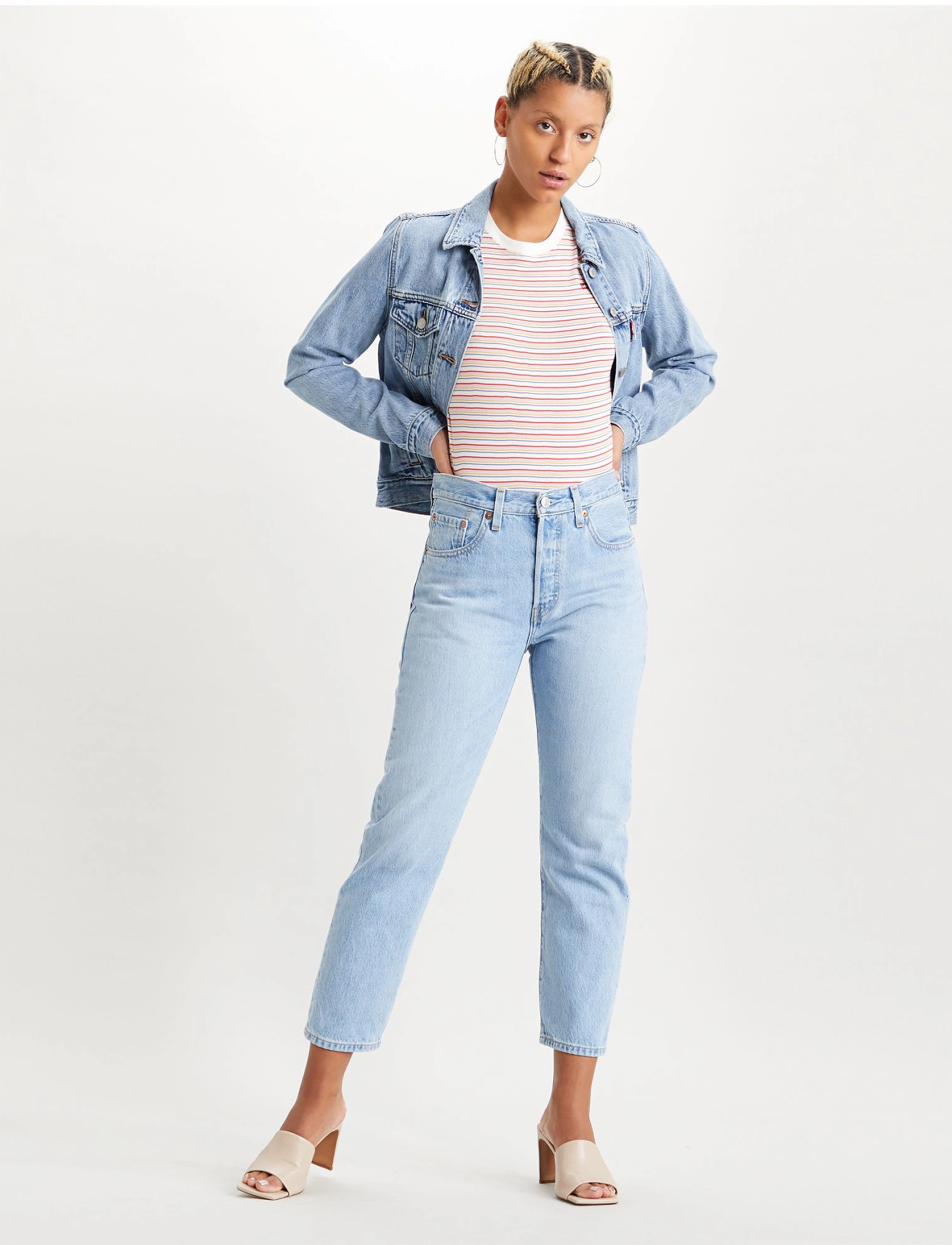 Levi's® - 501 CROP OJAI LUXOR RA - light indigo - worn in - 3