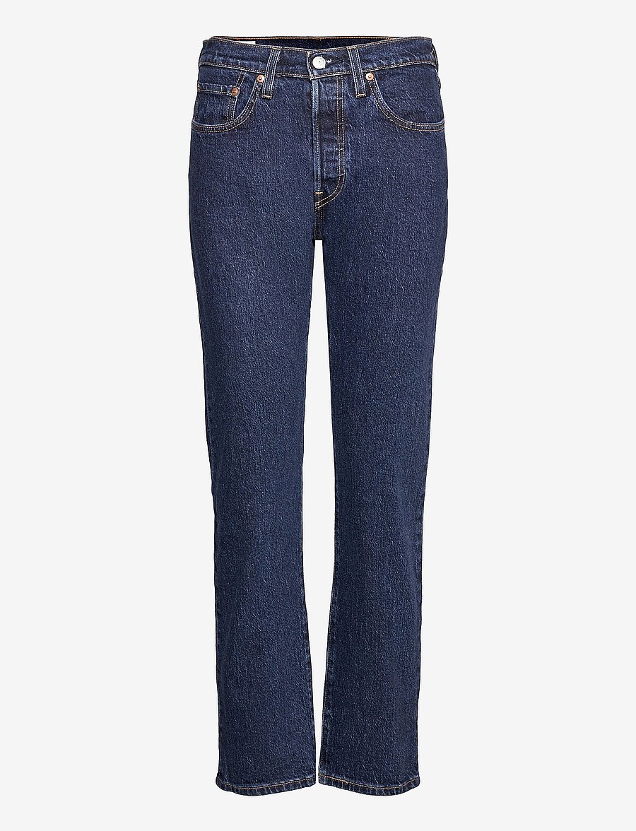 Levi's® - 501 CROP SALSA STONEWASH - jeans droites - dark indigo - flat finish - 1
