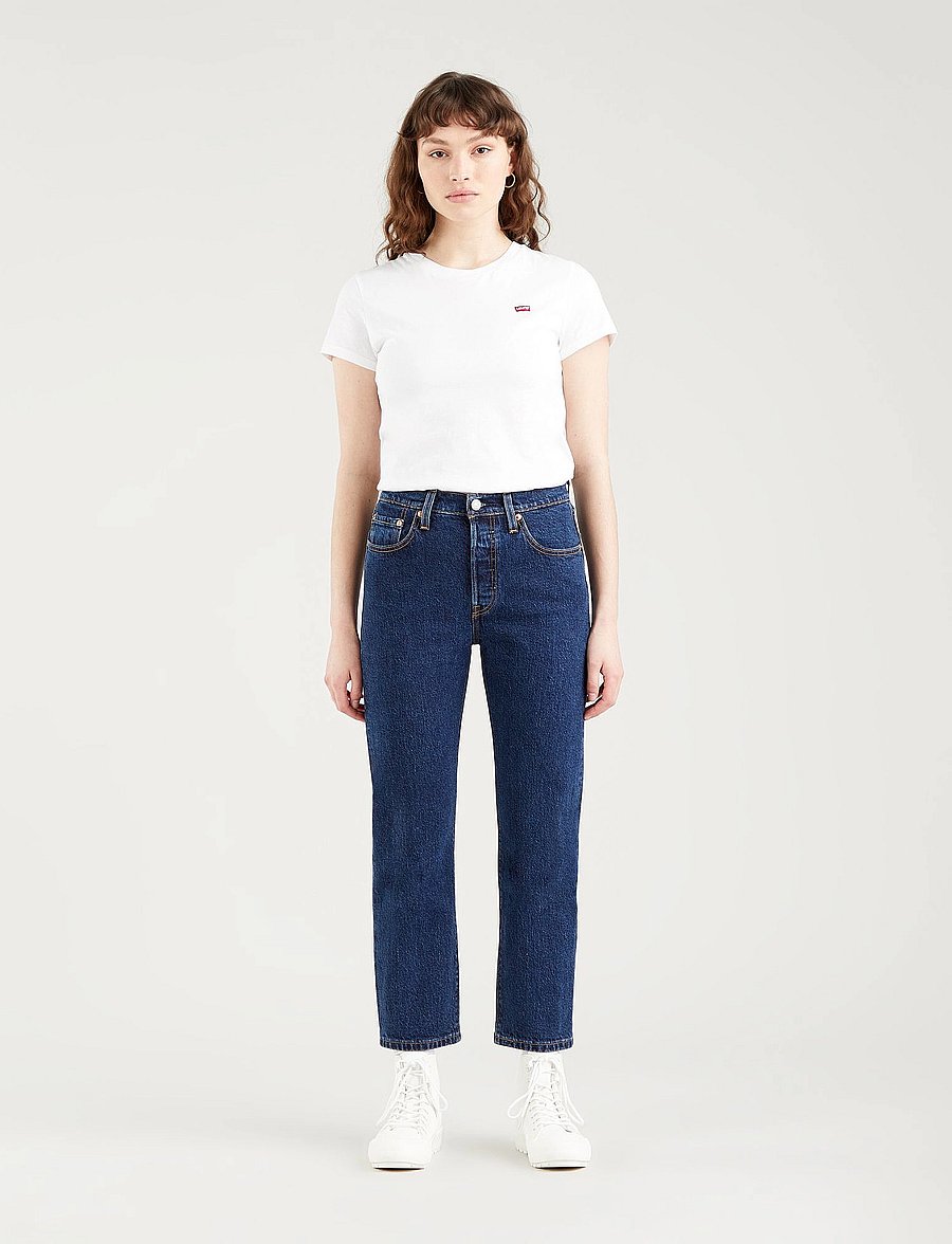 Levi's® - 501 CROP SALSA STONEWASH - jeans droites - dark indigo - flat finish - 0