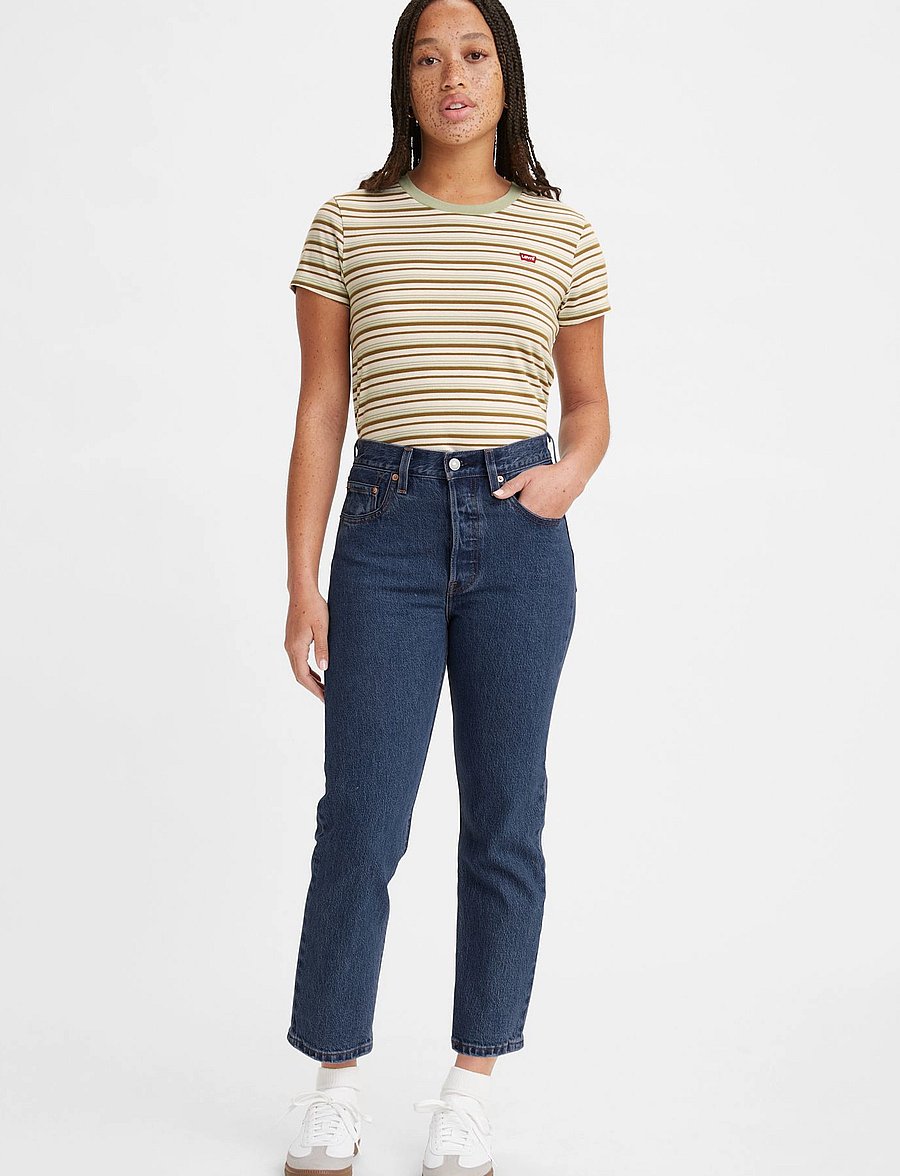 Levi's® - 501 CROP SALSA STONEWASH - jeans droites - dark indigo - flat finish - 3