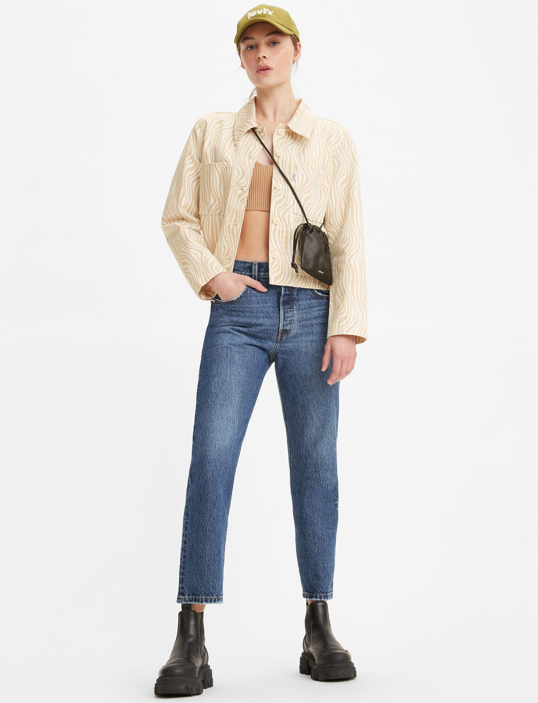 Levi's straight 2025 crop jeans