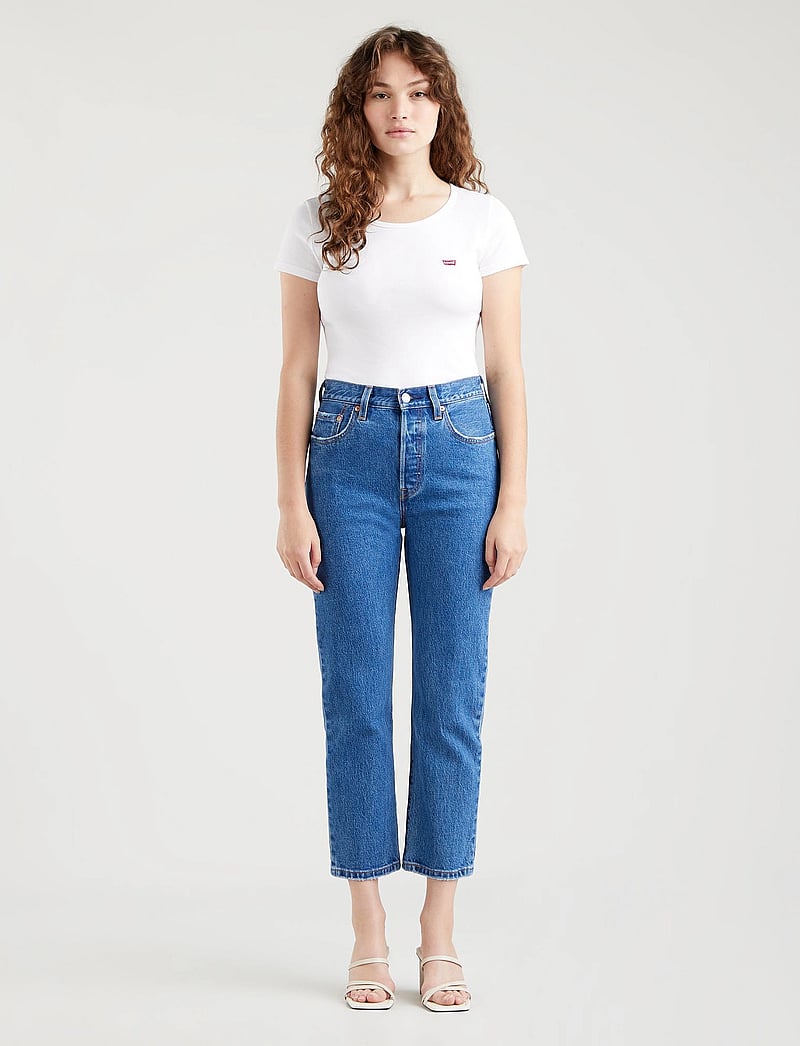 Levi's® - 501 CROP JAZZ POP - straight jeans - med indigo - worn in - 0