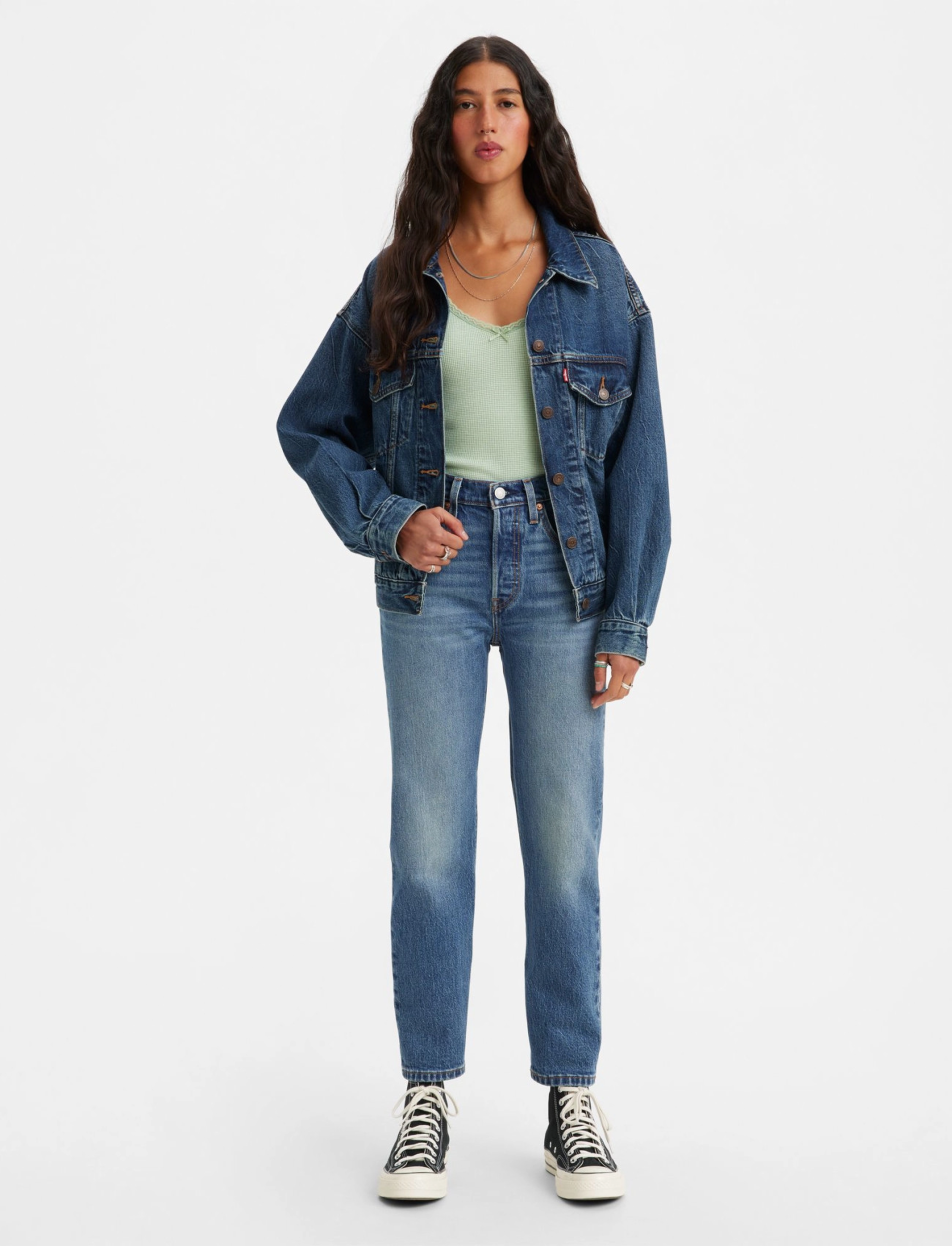 LEVI´S Women - 501 CROP STAND OFF - dark indigo - worn in - 4