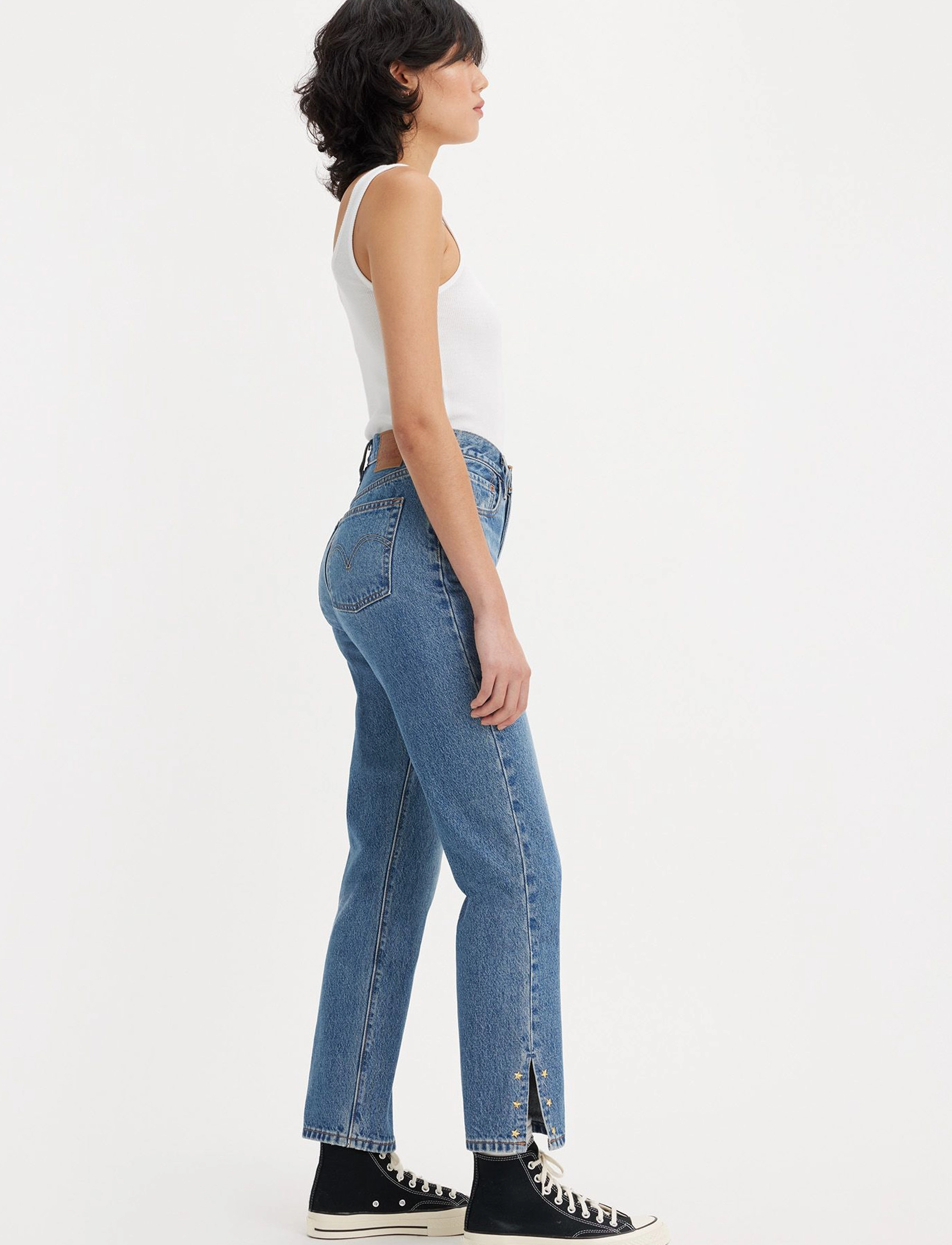 Levi's® - 501 CROP TREAT YOURSELF - med indigo - worn in - 5