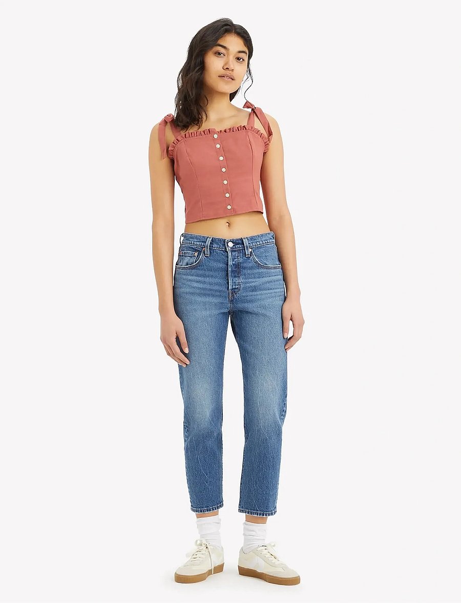 Levi's® - 501 CROP ERIN CANT WAIT STRETC - straight jeans - med indigo - worn in - 0