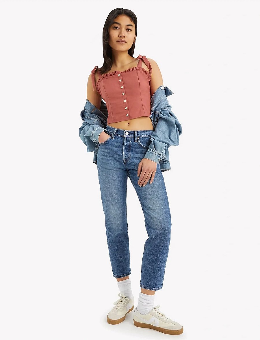 Levi's® - 501 CROP ERIN CANT WAIT STRETC - straight jeans - med indigo - worn in - 4