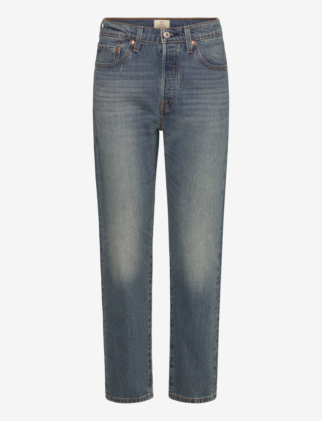 Levi's® - 501 CROP SCANNED ANSWERS - raka jeans - med indigo - worn in - 1