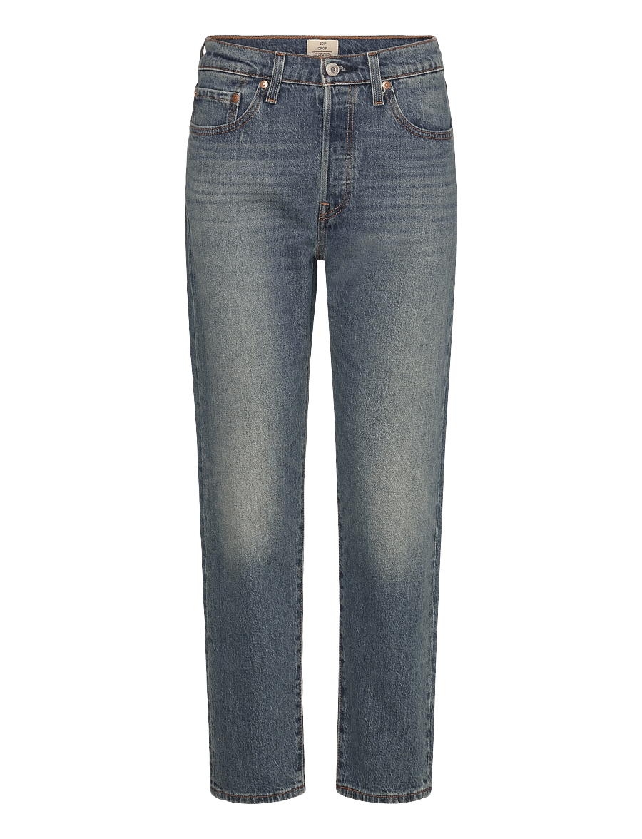 Levi's® - 501 CROP SCANNED ANSWERS - tiesaus kirpimo džinsai - med indigo - worn in - 1