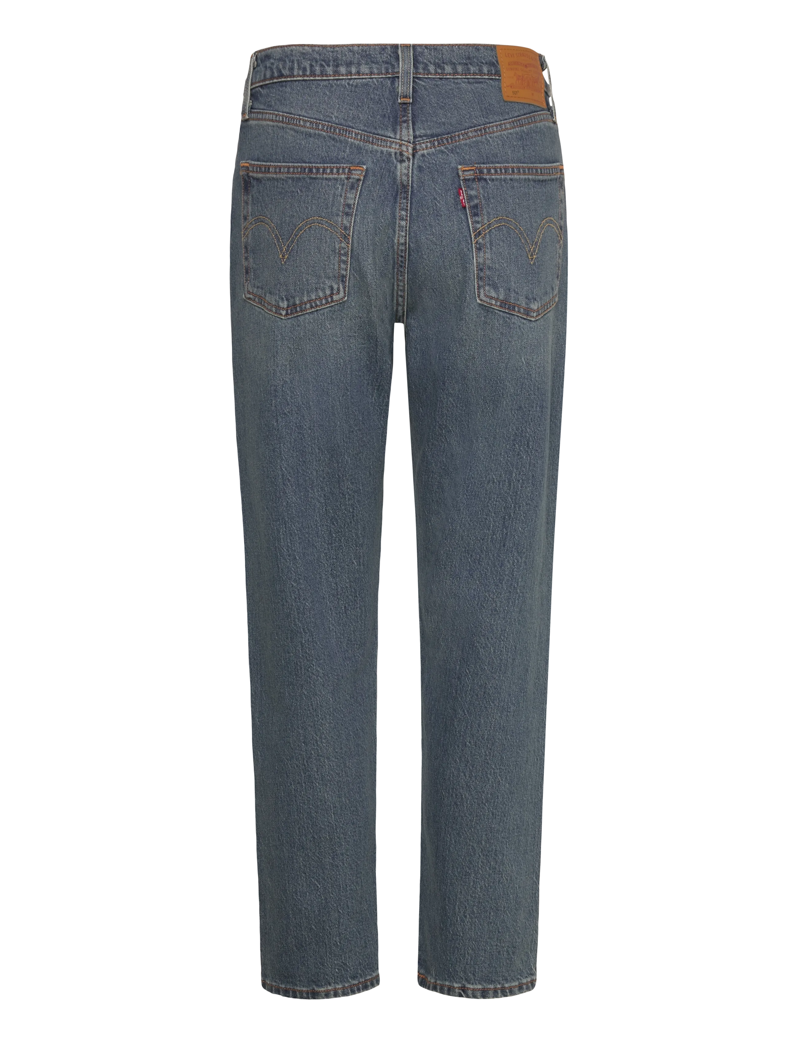 Levi's® - 501 CROP SCANNED ANSWERS - tiesaus kirpimo džinsai - med indigo - worn in - 2