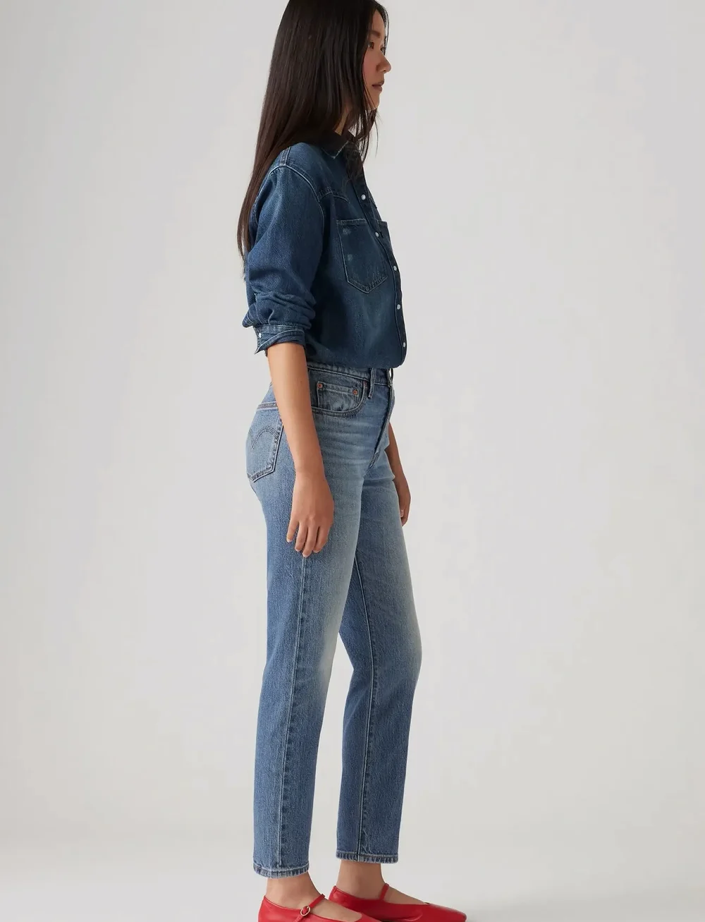 Levi's® - 501 CROP SCANNED ANSWERS - straight jeans - med indigo - worn in - 0