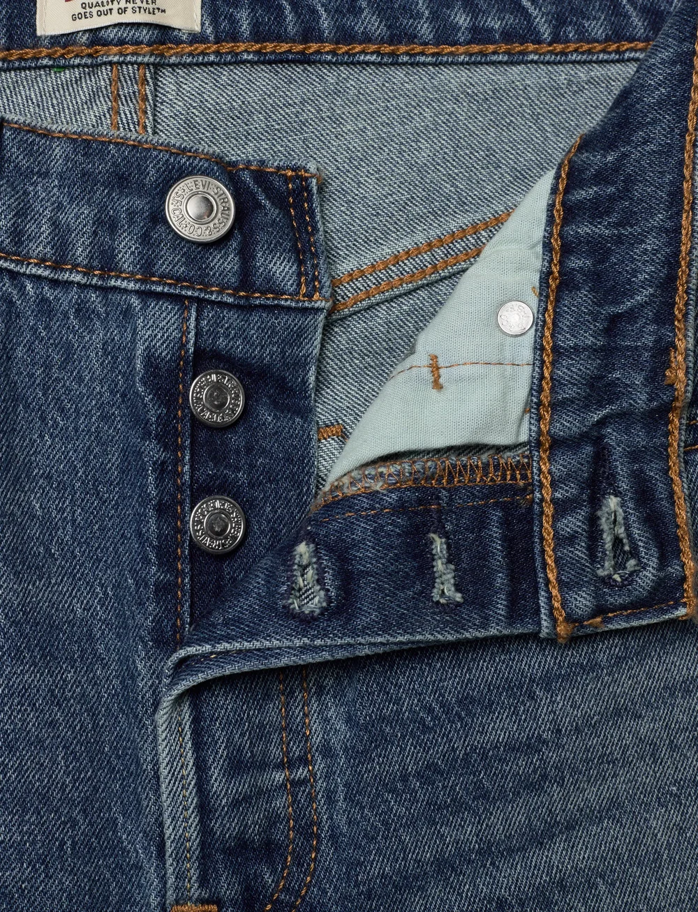 Levi's® - 501 CROP SCANNED ANSWERS - straight jeans - med indigo - worn in - 4
