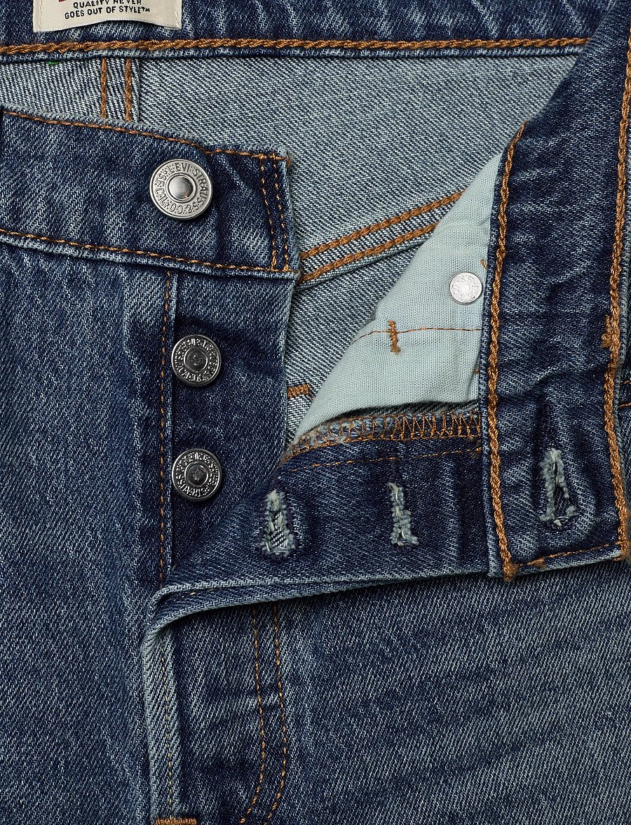 Levi's® - 501 CROP SCANNED ANSWERS - jeans droites - med indigo - worn in - 4