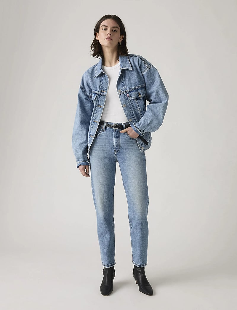 Levi's® - 501 CROP WHERE TO NOW NDX - straight jeans - med indigo - worn in - 0