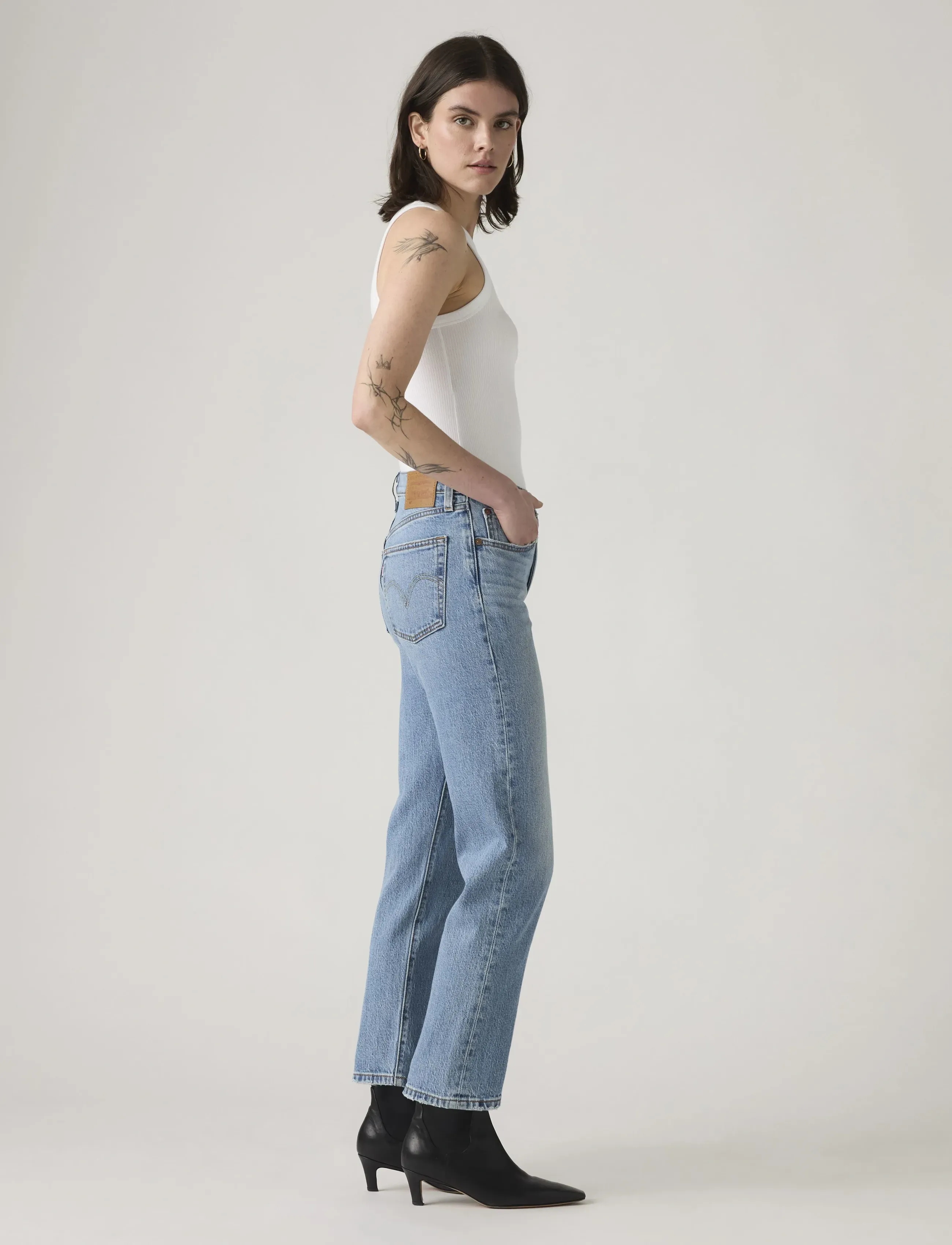 Levi's® - 501 CROP WHERE TO NOW NDX - proste dżinsy - med indigo - worn in - 3