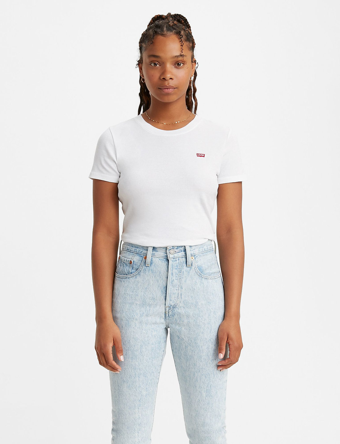 LEVI S Women Ss Rib Baby Tee White T shirts Boozt