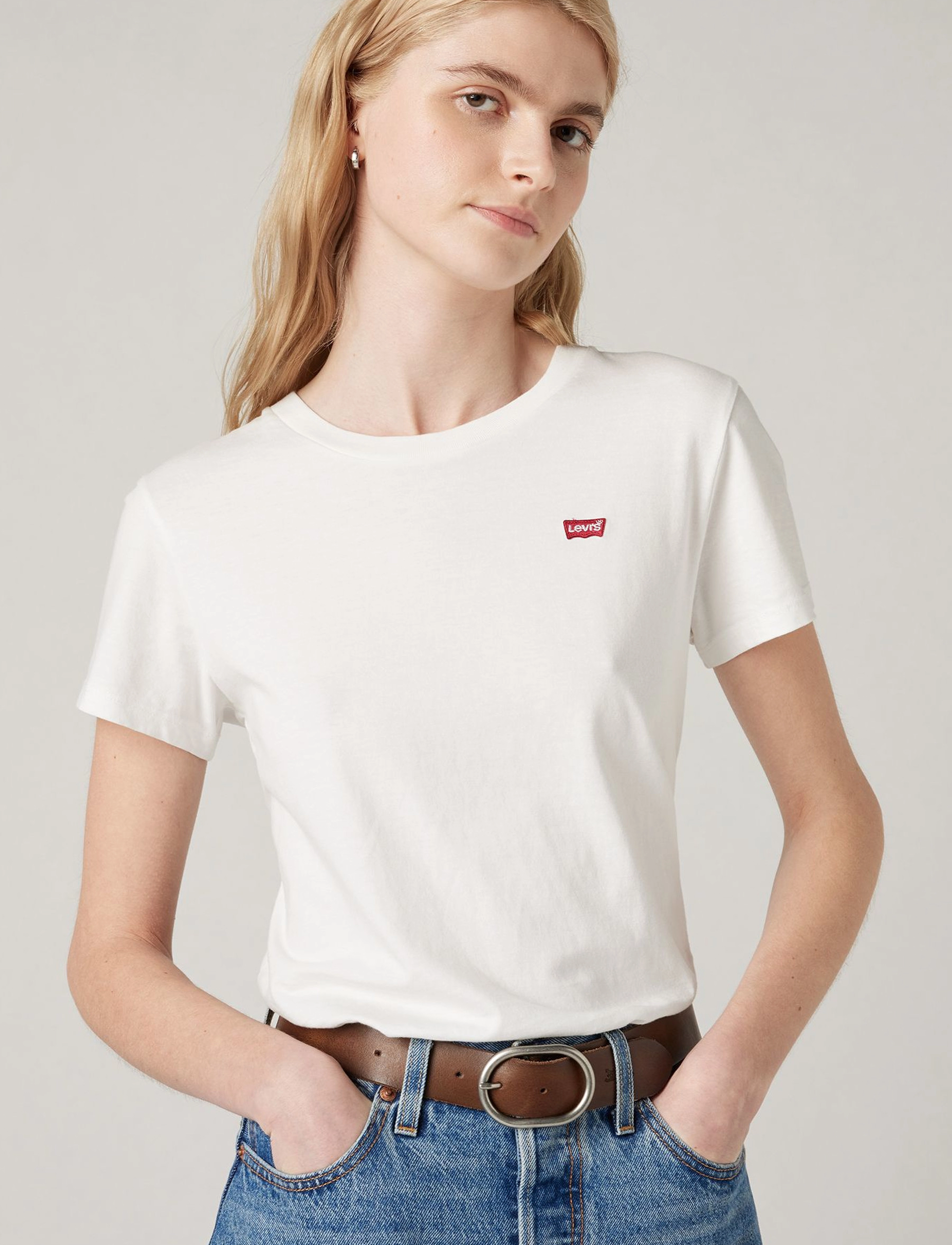Levi's Perfect Tee White Cn100Xx, XL, T-shirts & Oberteile, Weiß - Short-sleeved, Frauen