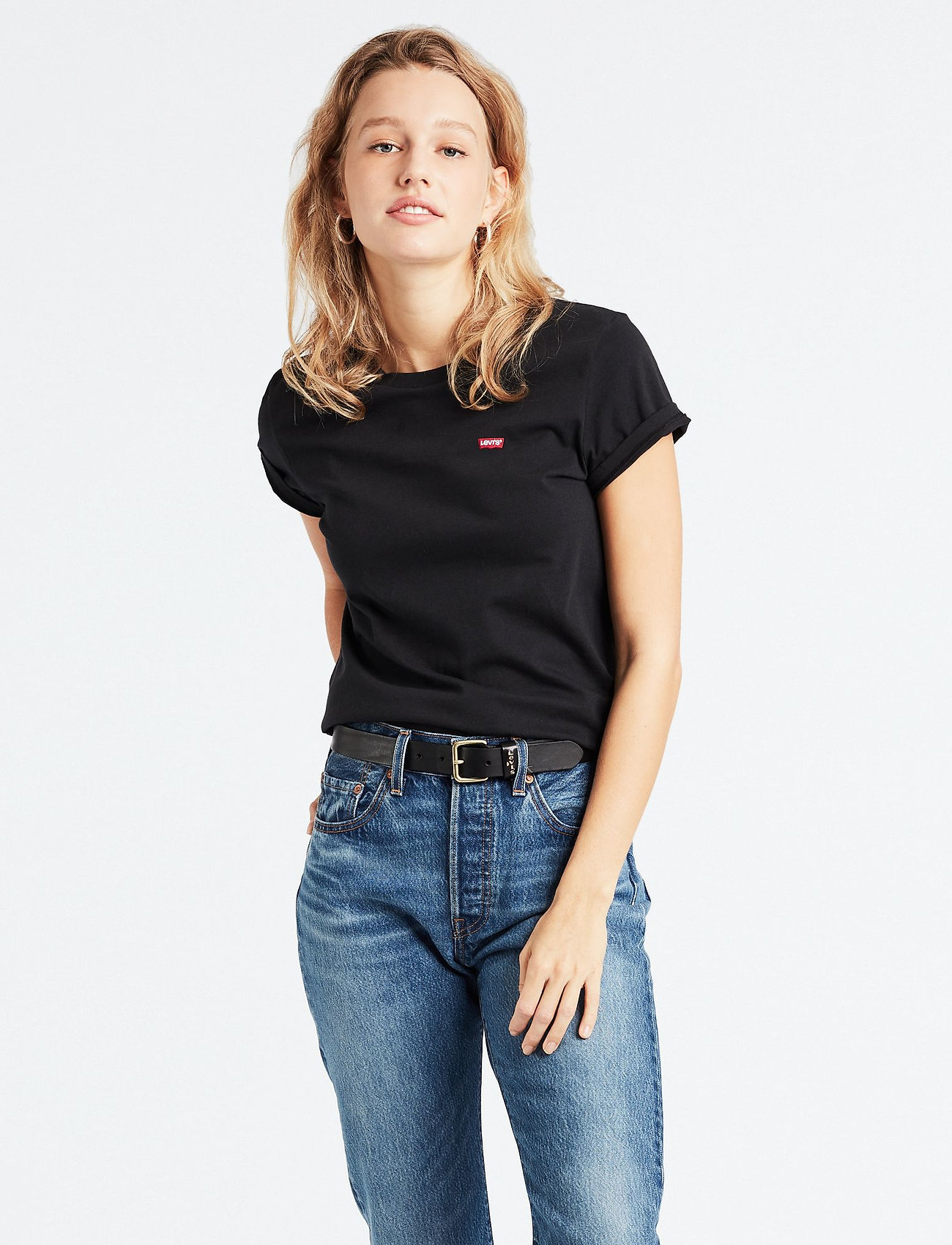 Levi's Perfect Tee Mineral Black, XS, Black, T-Shirts & Toppe > Kortærmede, Dame