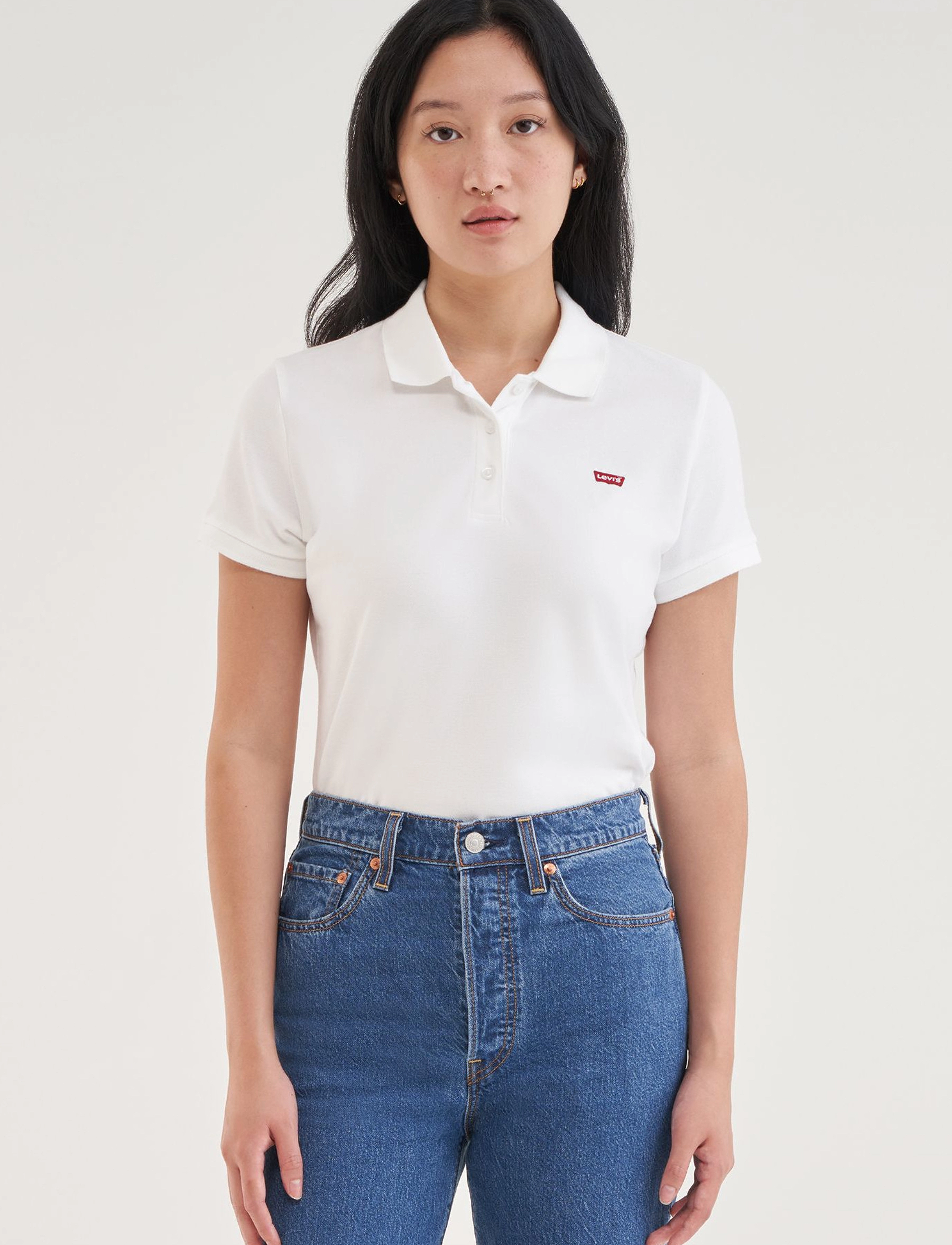 Levi's Levis Hm Polo White, Kvinder, Poloshirt, Hvid, Str: XS