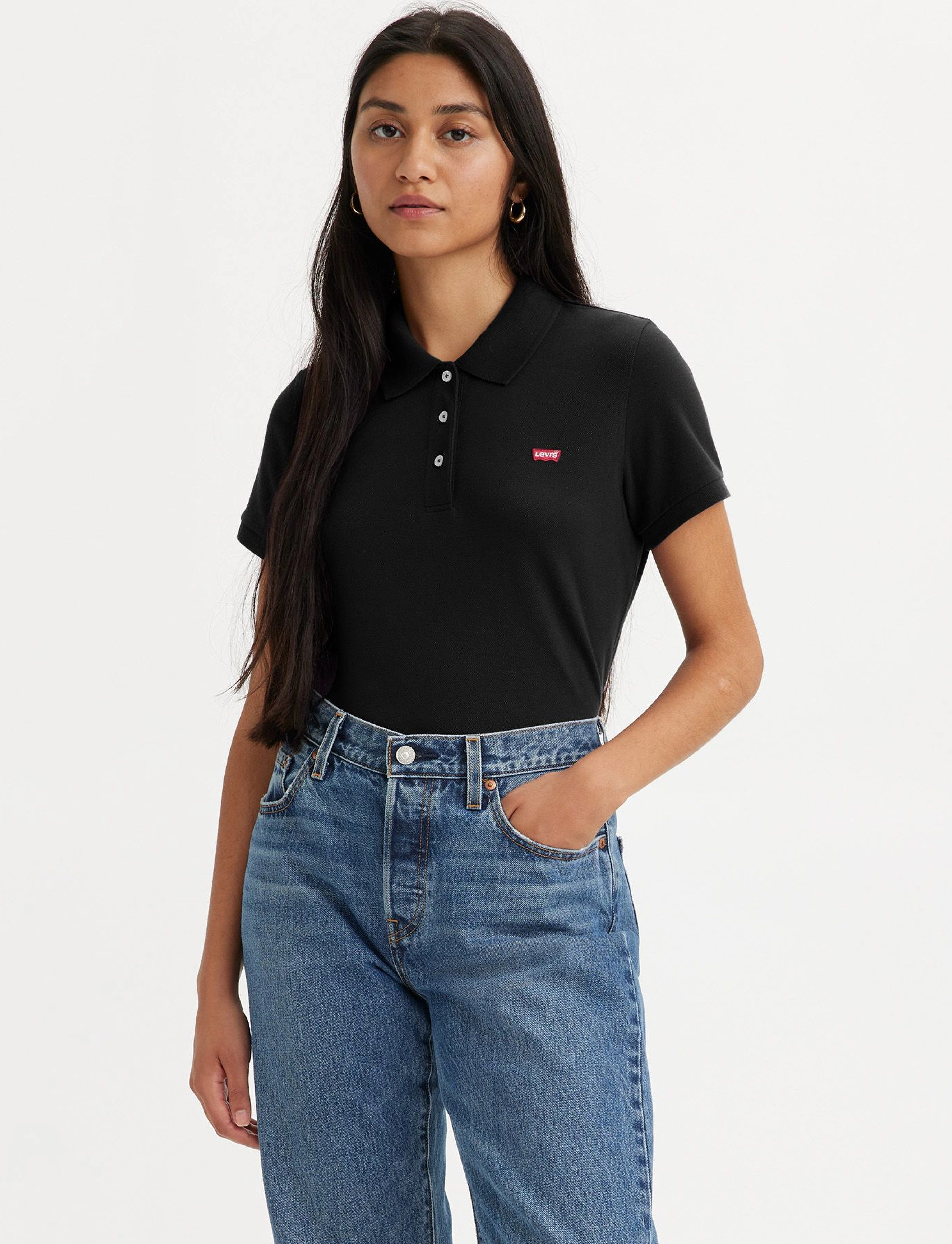 Levi's Levis Hm Polo Caviar, XS, Black, T-Shirts Og Toppe > Poloer, Dame