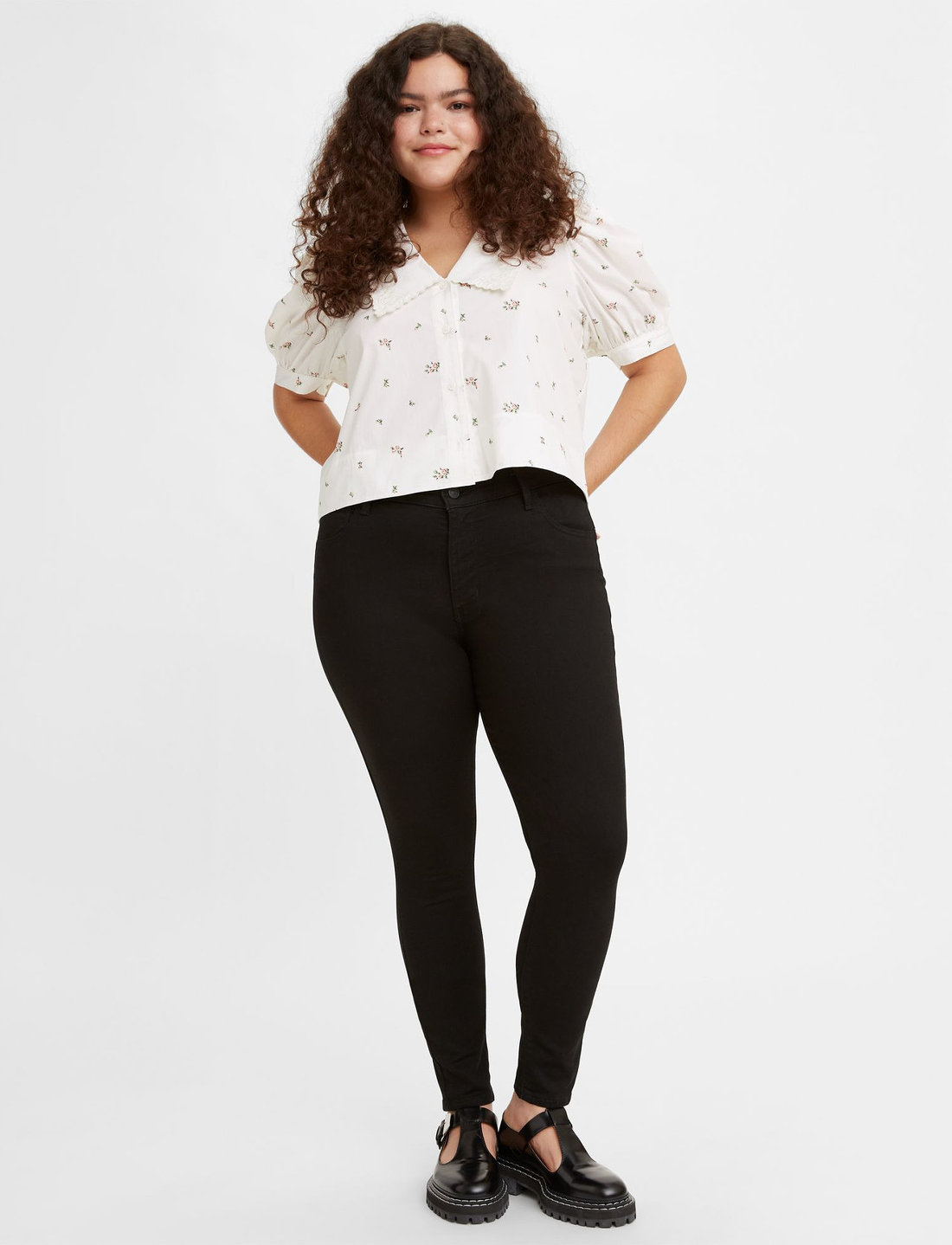 Levi jeans top black skinny