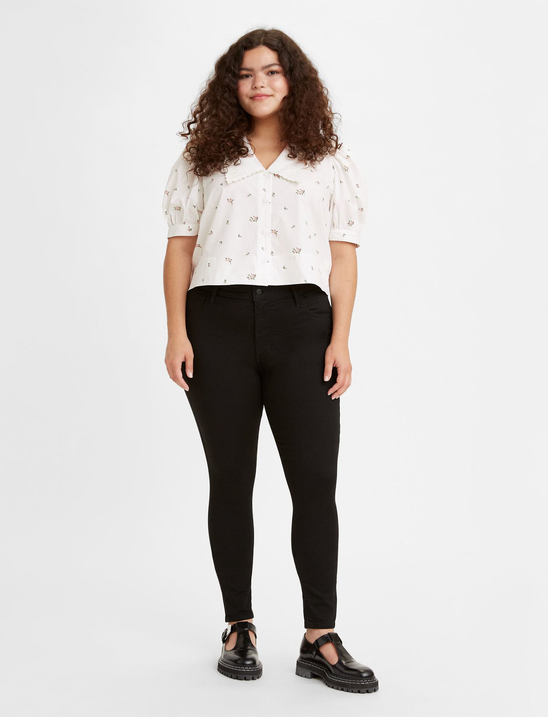 Black levi top skinny jeans